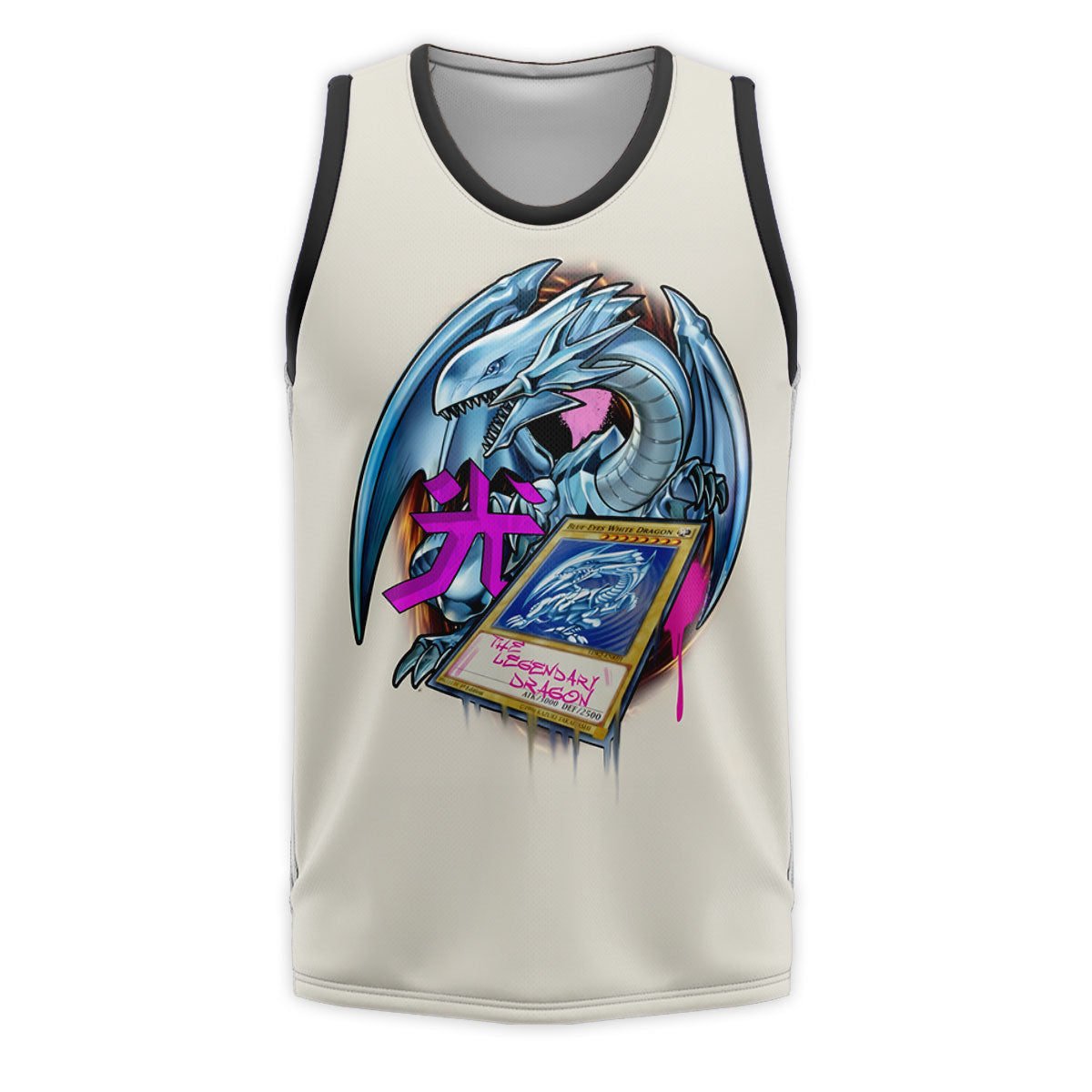 Yugioh Blueeyes White Dragon With Pink Decorative Accents Anime Apparel