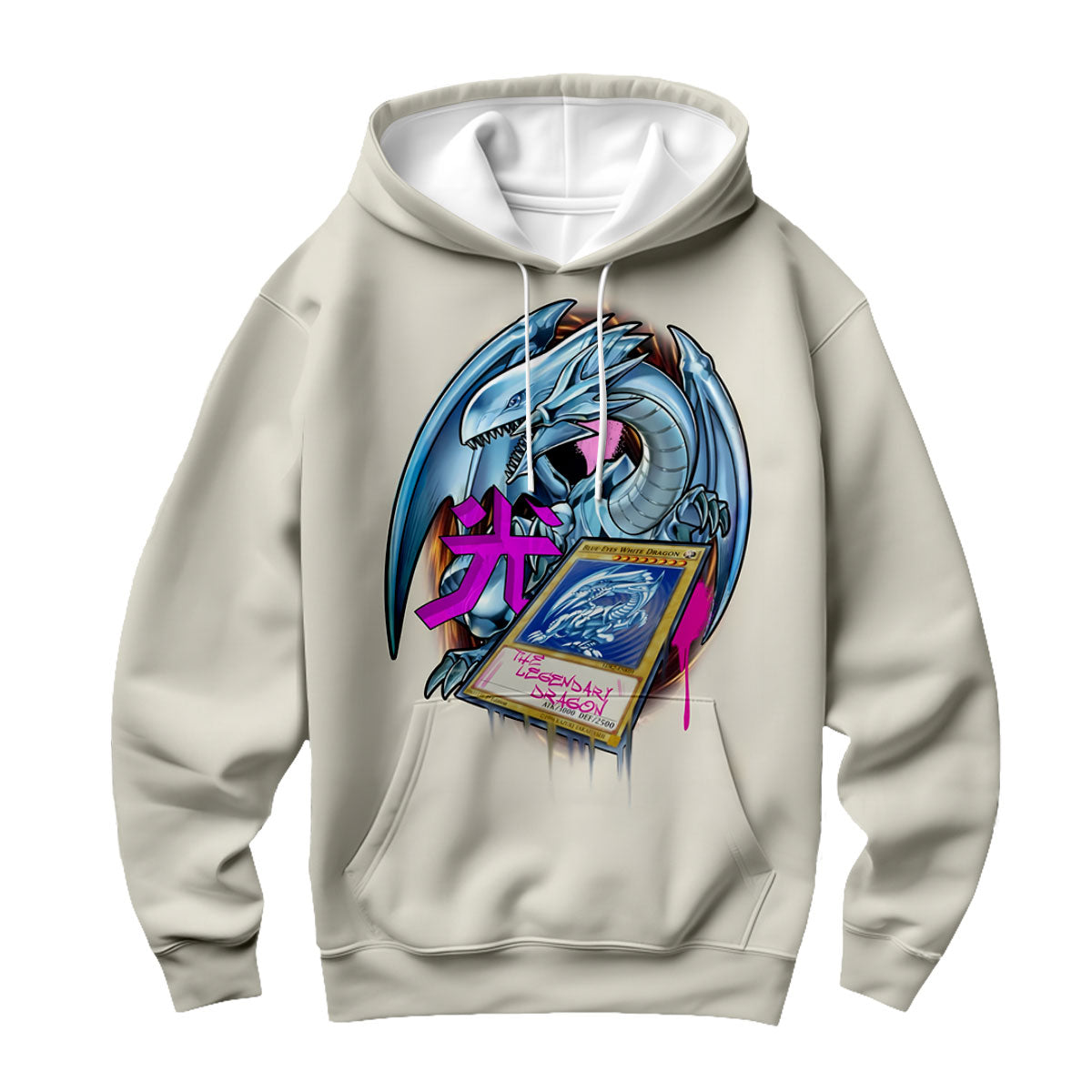 Yugioh Blueeyes White Dragon With Pink Decorative Accents Anime Apparel