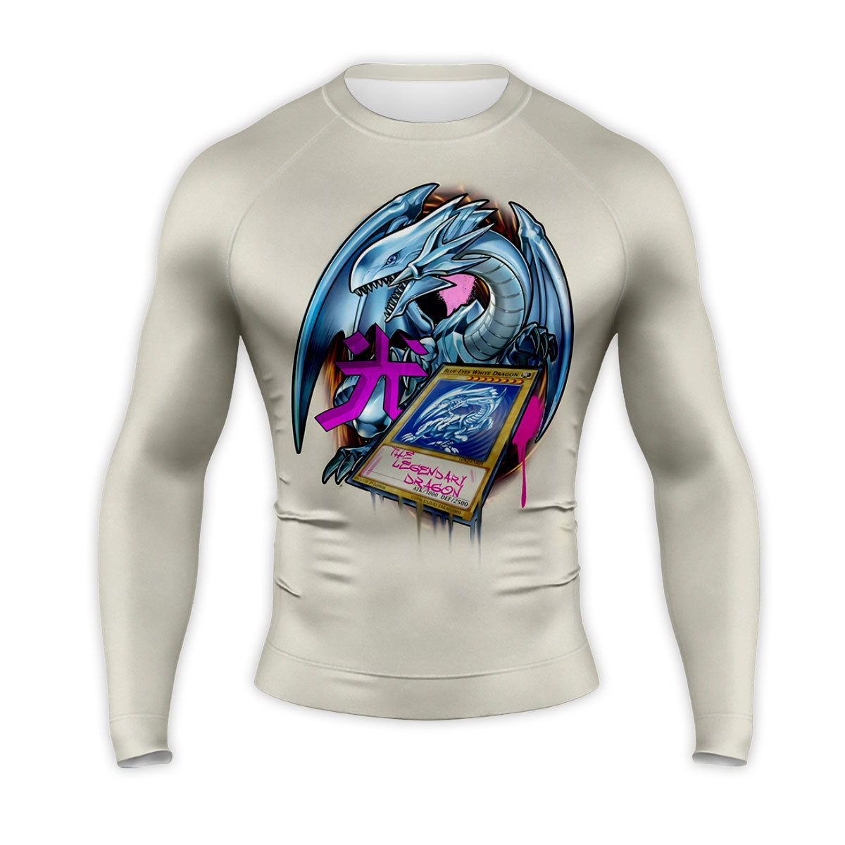 Yugioh Blueeyes White Dragon With Pink Decorative Accents Anime Apparel