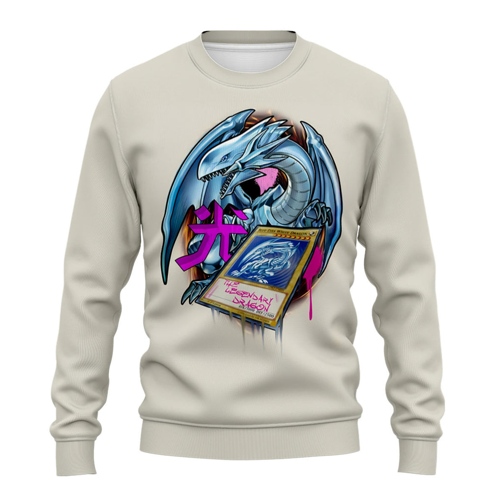 Yugioh Blueeyes White Dragon With Pink Decorative Accents Anime Apparel