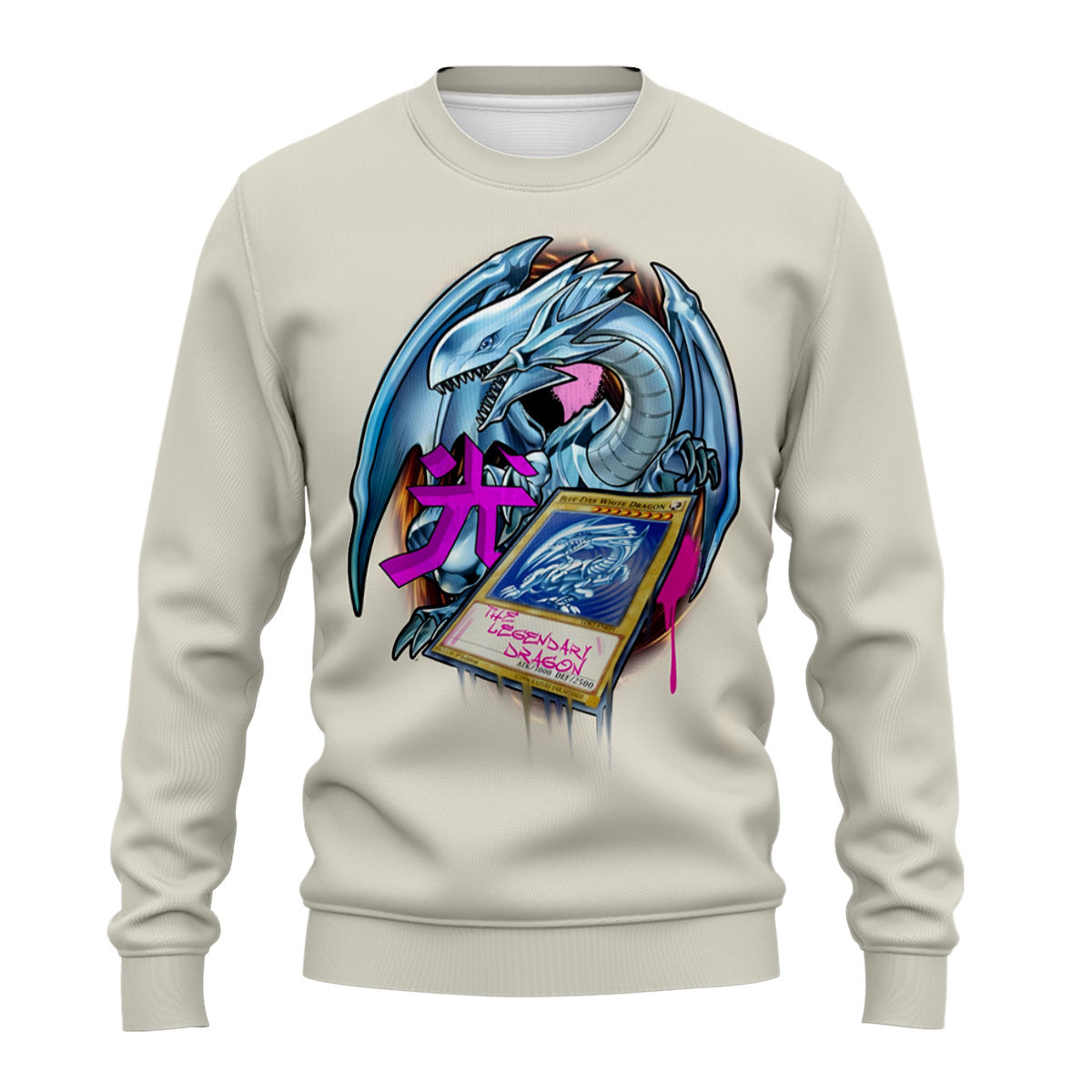 Yugioh Blueeyes White Dragon With Pink Decorative Accents Anime Apparel