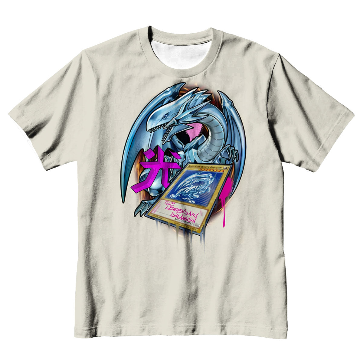 Yugioh Blueeyes White Dragon With Pink Decorative Accents Anime Apparel