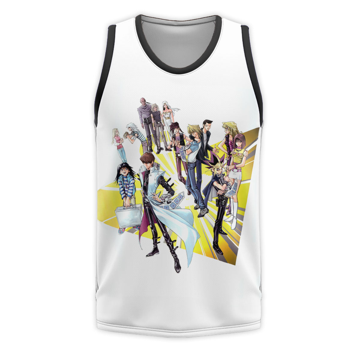 Yugioh Character Group On Vibrant Yellow Background Anime Apparel