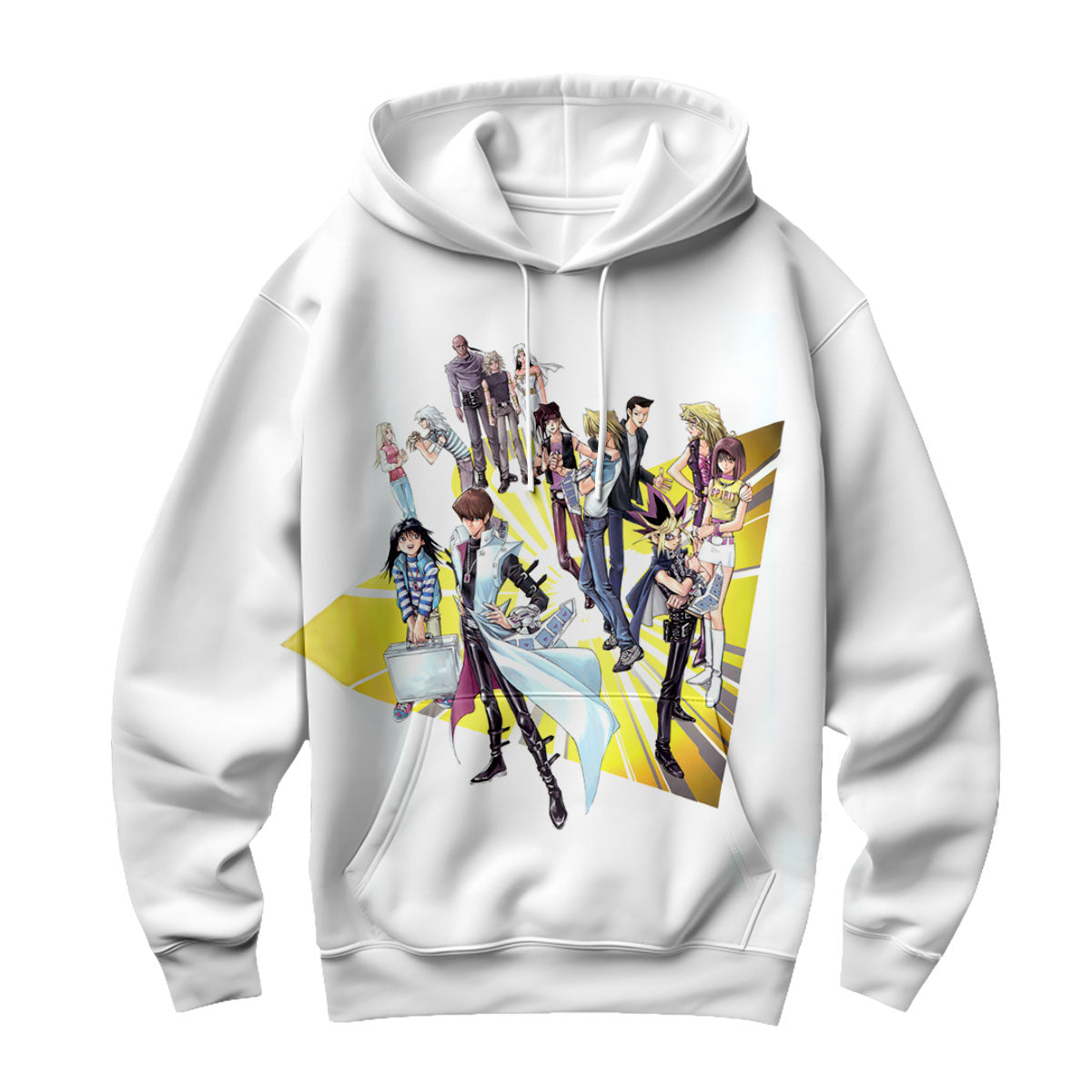 Yugioh Character Group On Vibrant Yellow Background Anime Apparel
