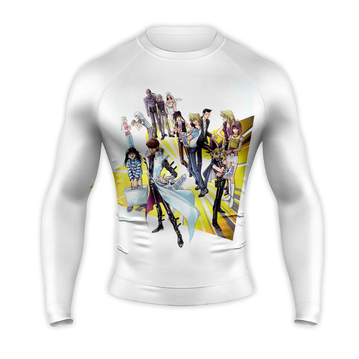 Yugioh Character Group On Vibrant Yellow Background Anime Apparel