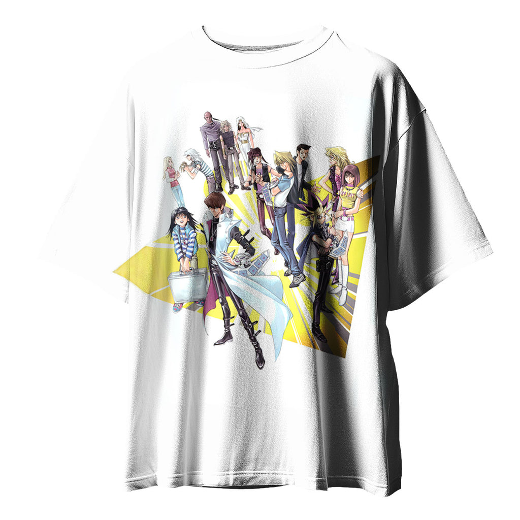 Yugioh Character Group On Vibrant Yellow Background Anime Apparel