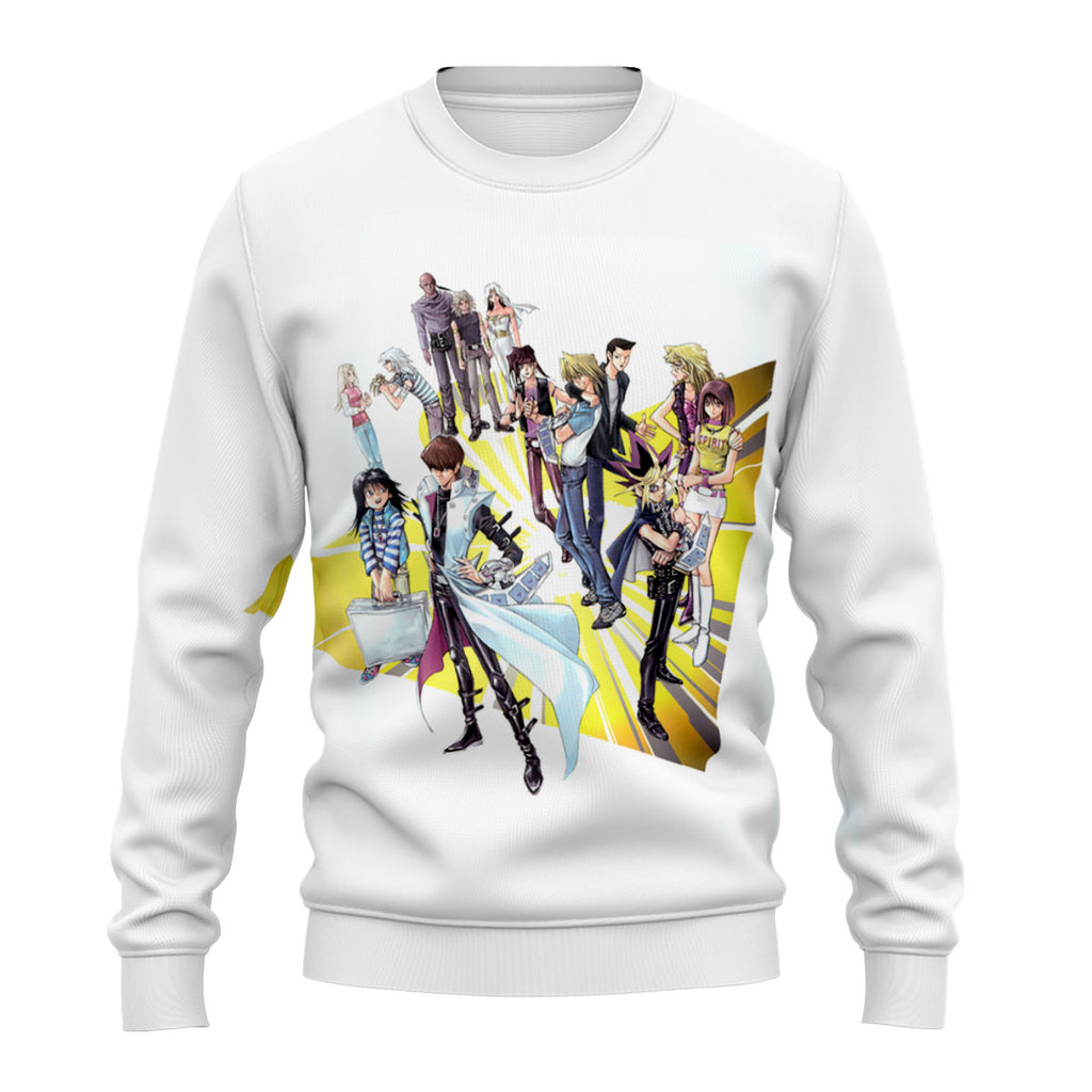 Yugioh Character Group On Vibrant Yellow Background Anime Apparel