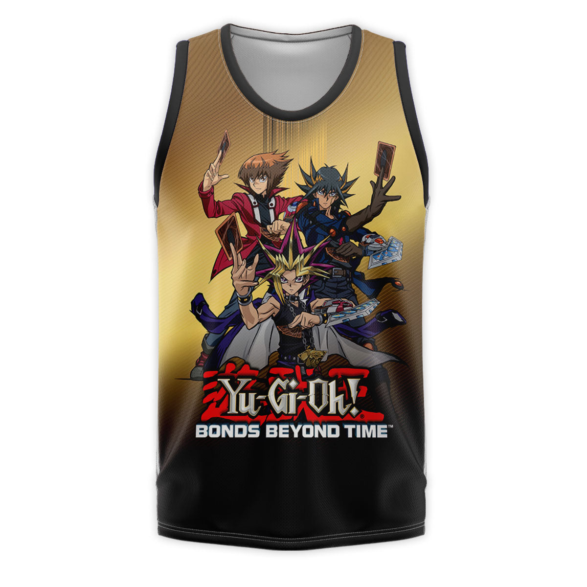 Yugioh Character Holding Golden Card Standing Anime Apparel