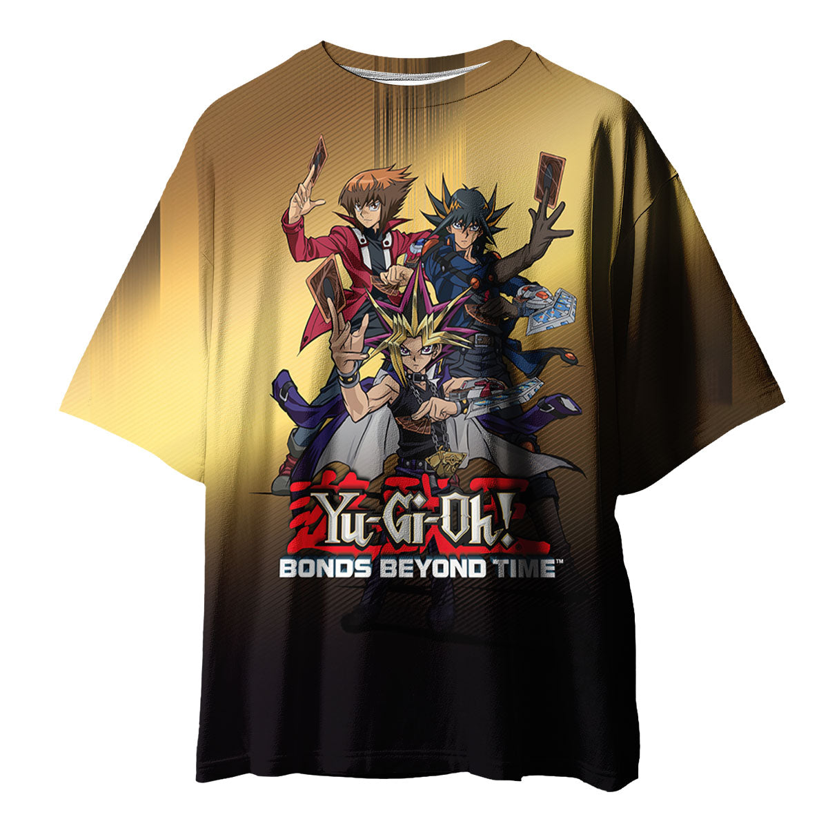Yugioh Character Holding Golden Card Standing Anime Apparel