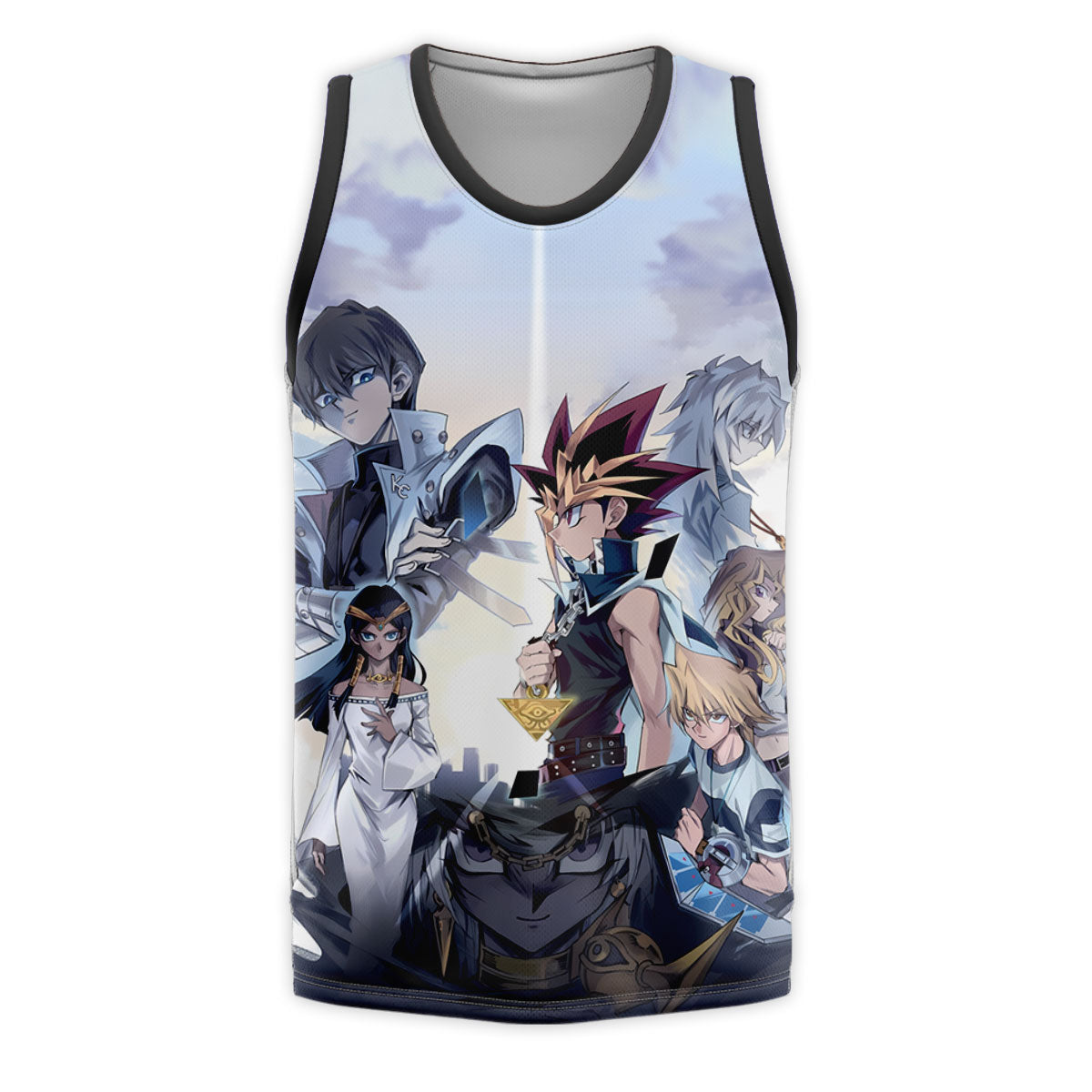 Yugioh Characters Standing In Blue Team Formation Anime Apparel