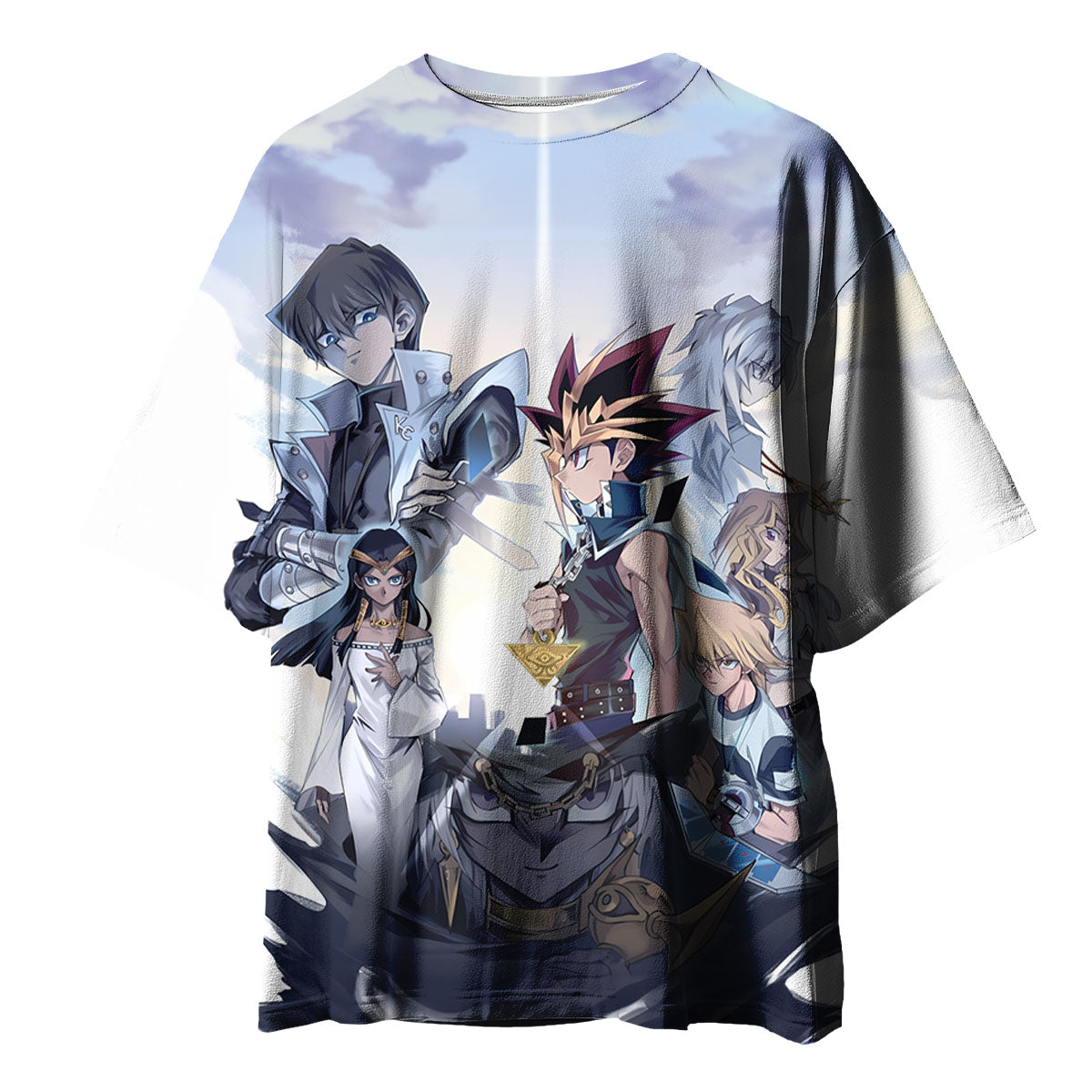 Yugioh Characters Standing In Blue Team Formation Anime Apparel