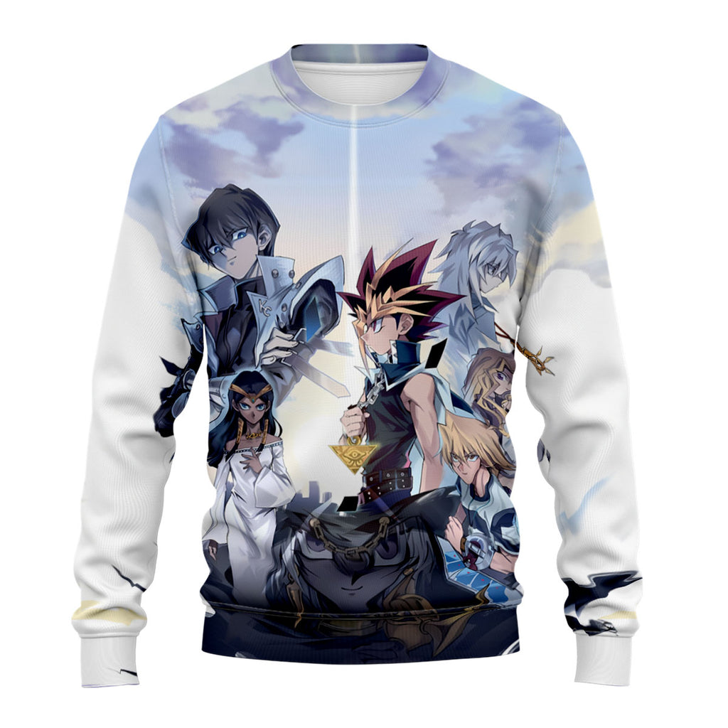 Yugioh Characters Standing In Blue Team Formation Anime Apparel