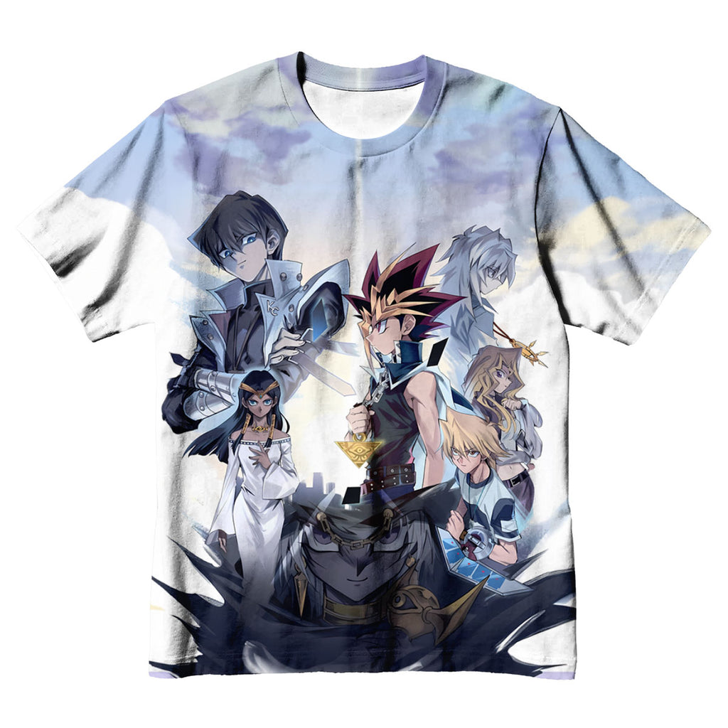 Yugioh Characters Standing In Blue Team Formation Anime Apparel