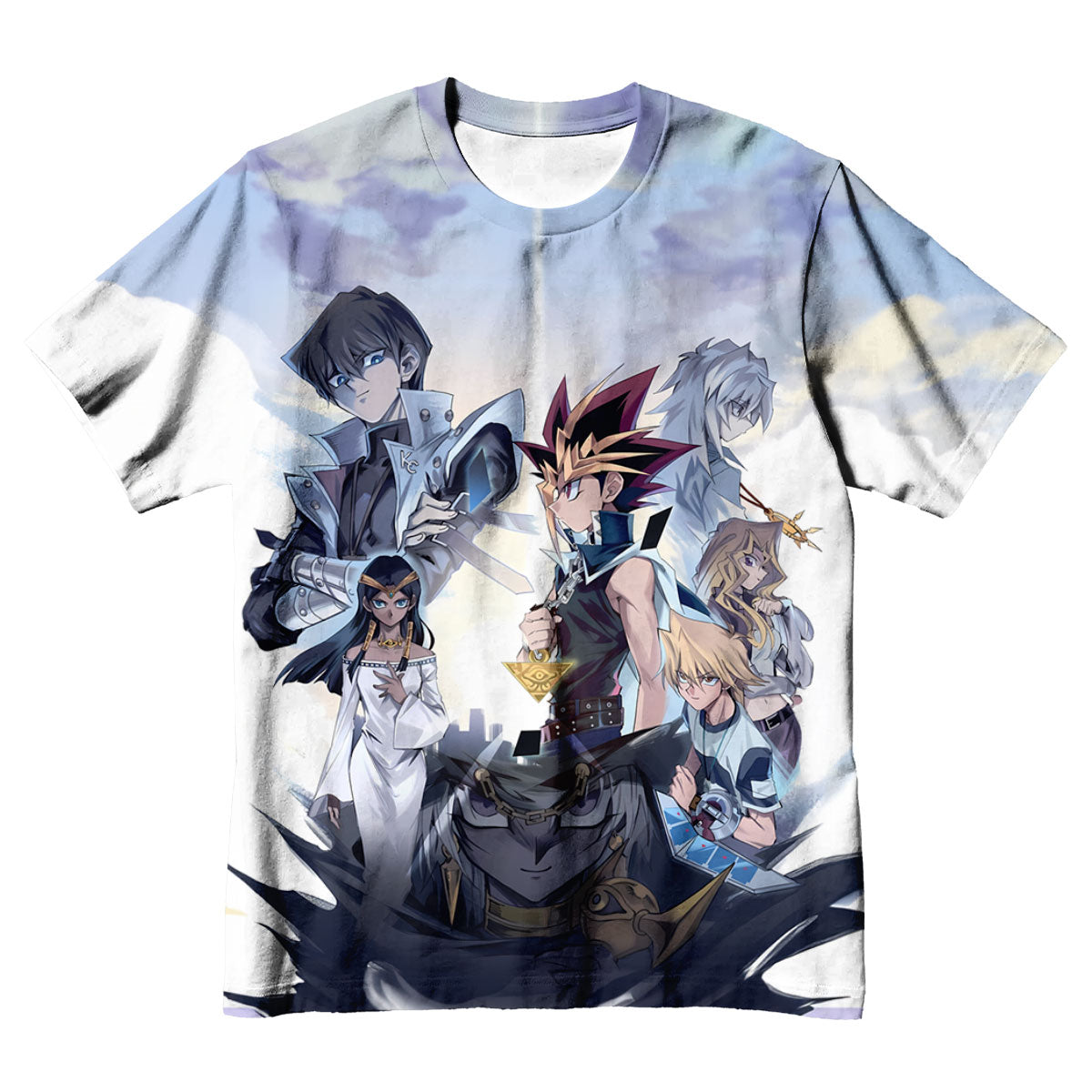 Yugioh Characters Standing In Blue Team Formation Anime Apparel