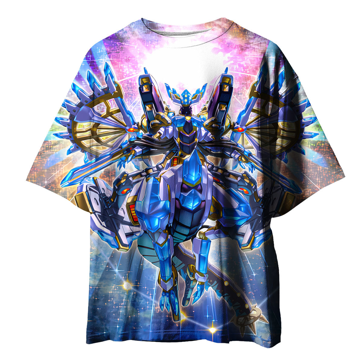 Yugioh Crystal Wing Synchro Dragon In Vibrant Colors Anime Apparel