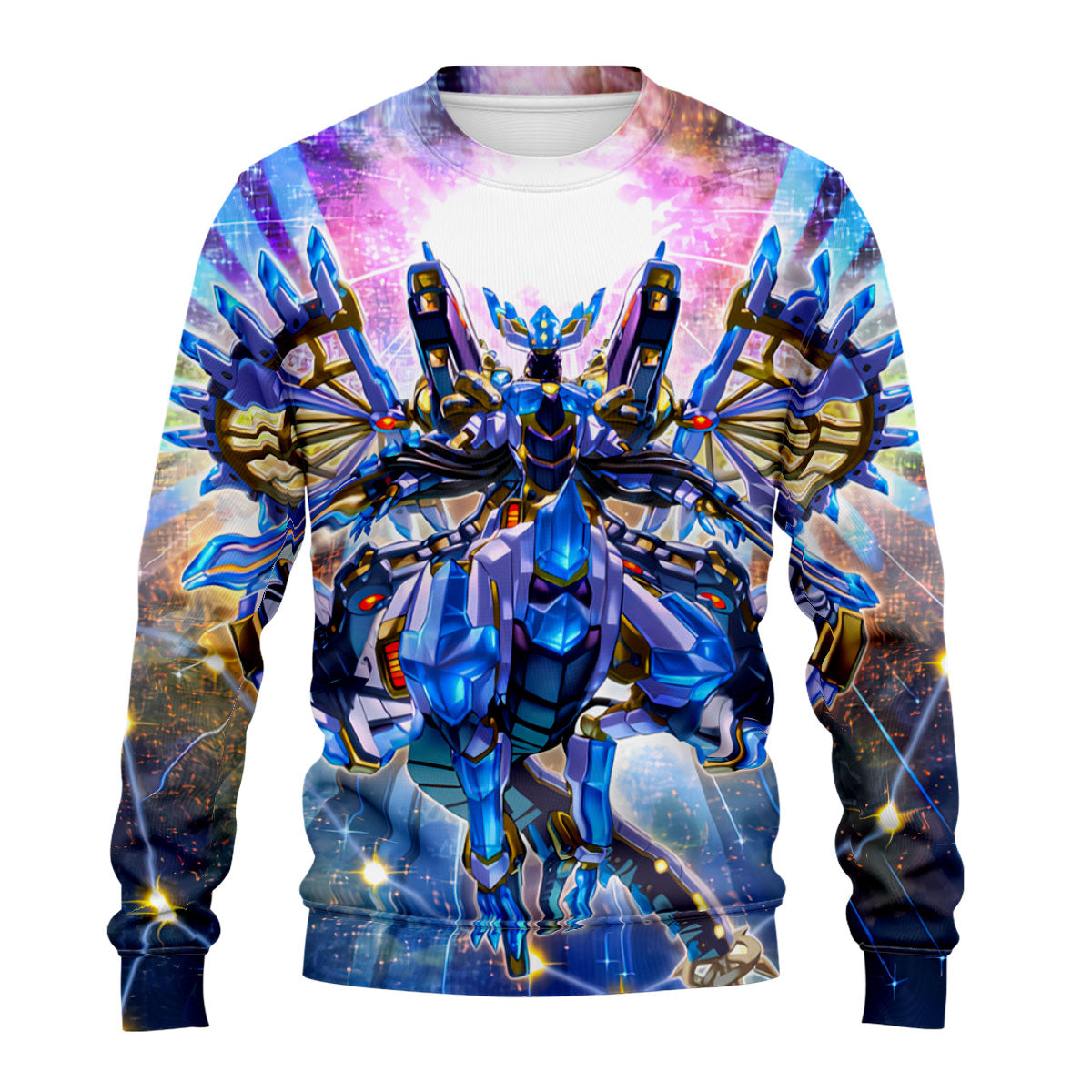Yugioh Crystal Wing Synchro Dragon In Vibrant Colors Anime Apparel