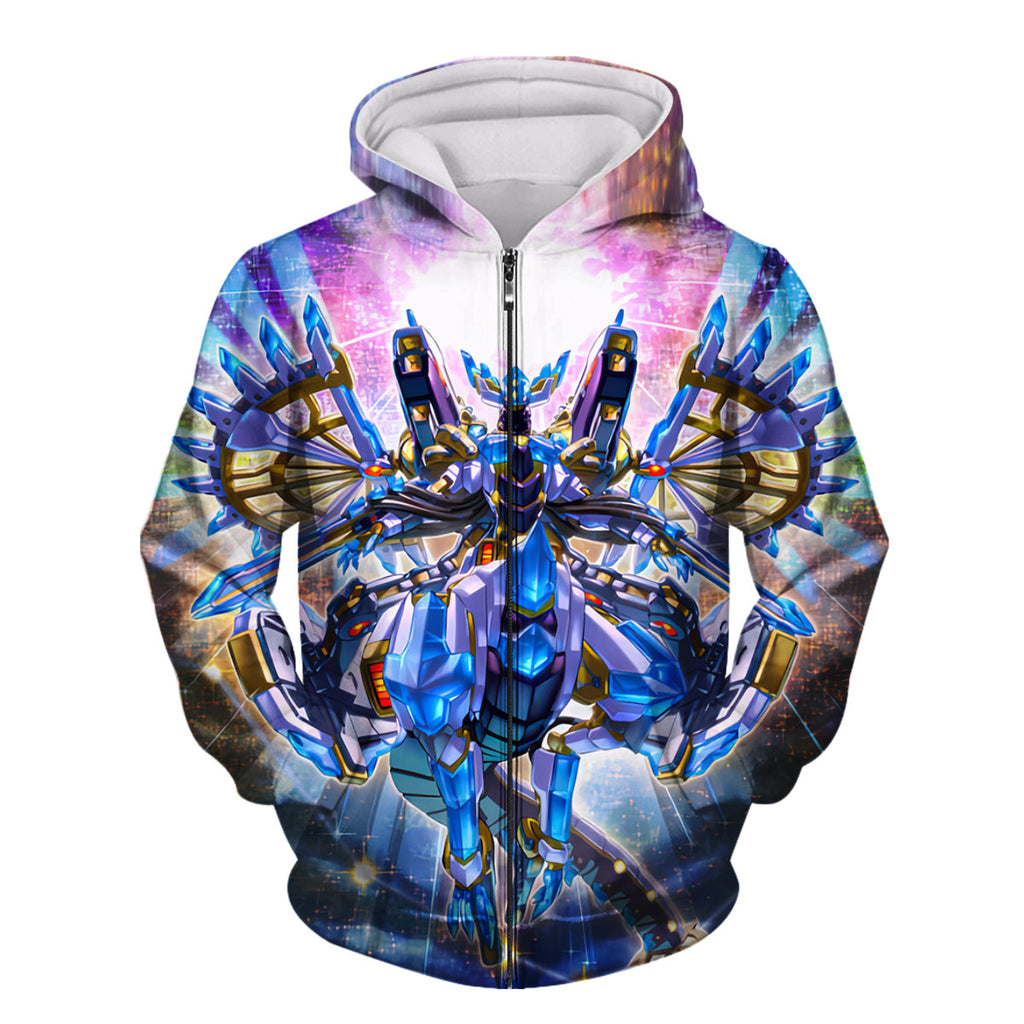 Yugioh Crystal Wing Synchro Dragon In Vibrant Colors Anime Apparel