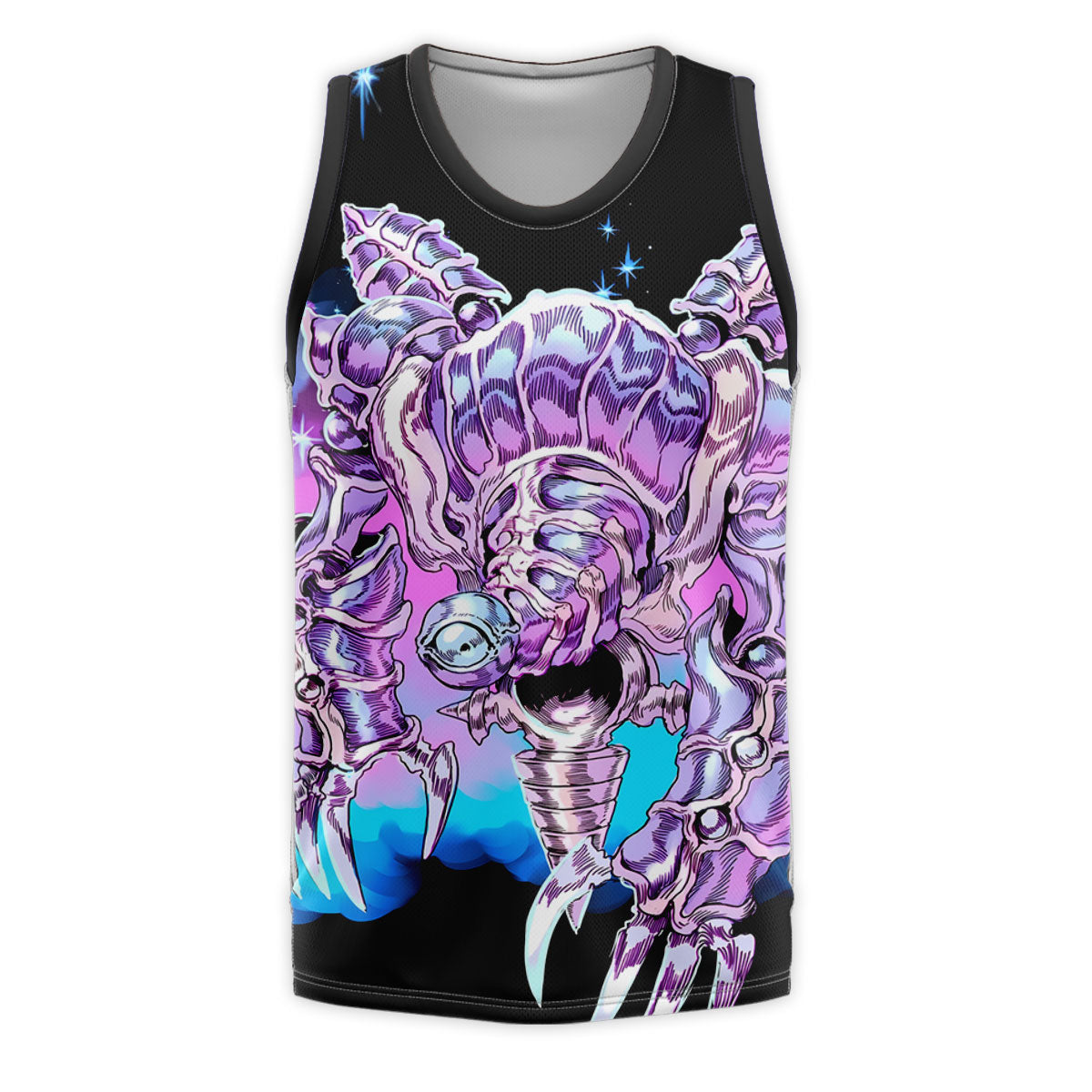 Yugioh Cyber End Dragon In Purple Starry Sky Background Anime Apparel