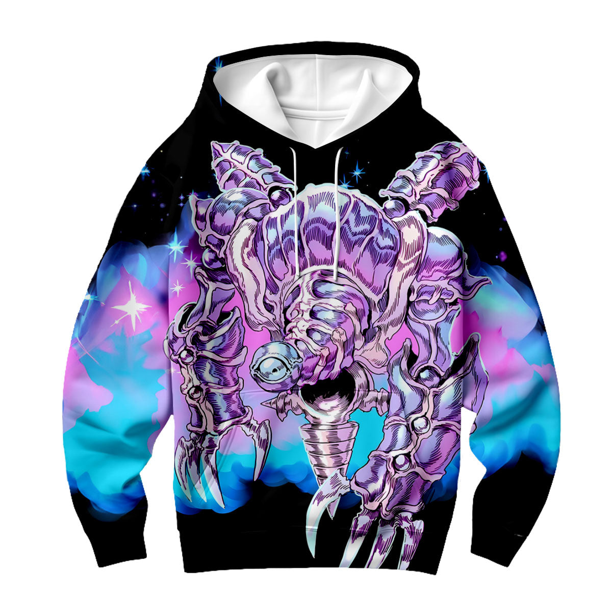 Yugioh Cyber End Dragon In Purple Starry Sky Background Anime Apparel