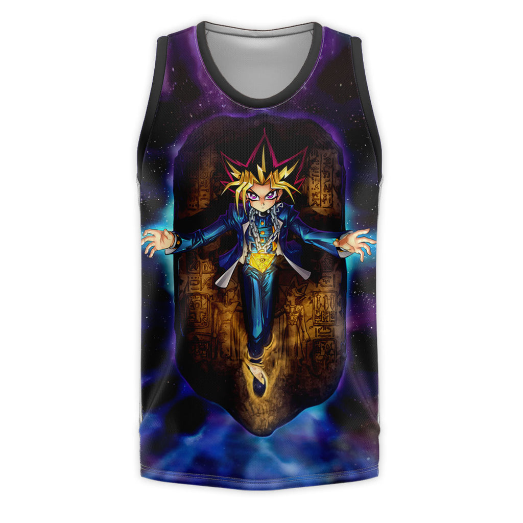 Yugioh Dark Game Stone Tablet Floating Blue Space Anime Apparel