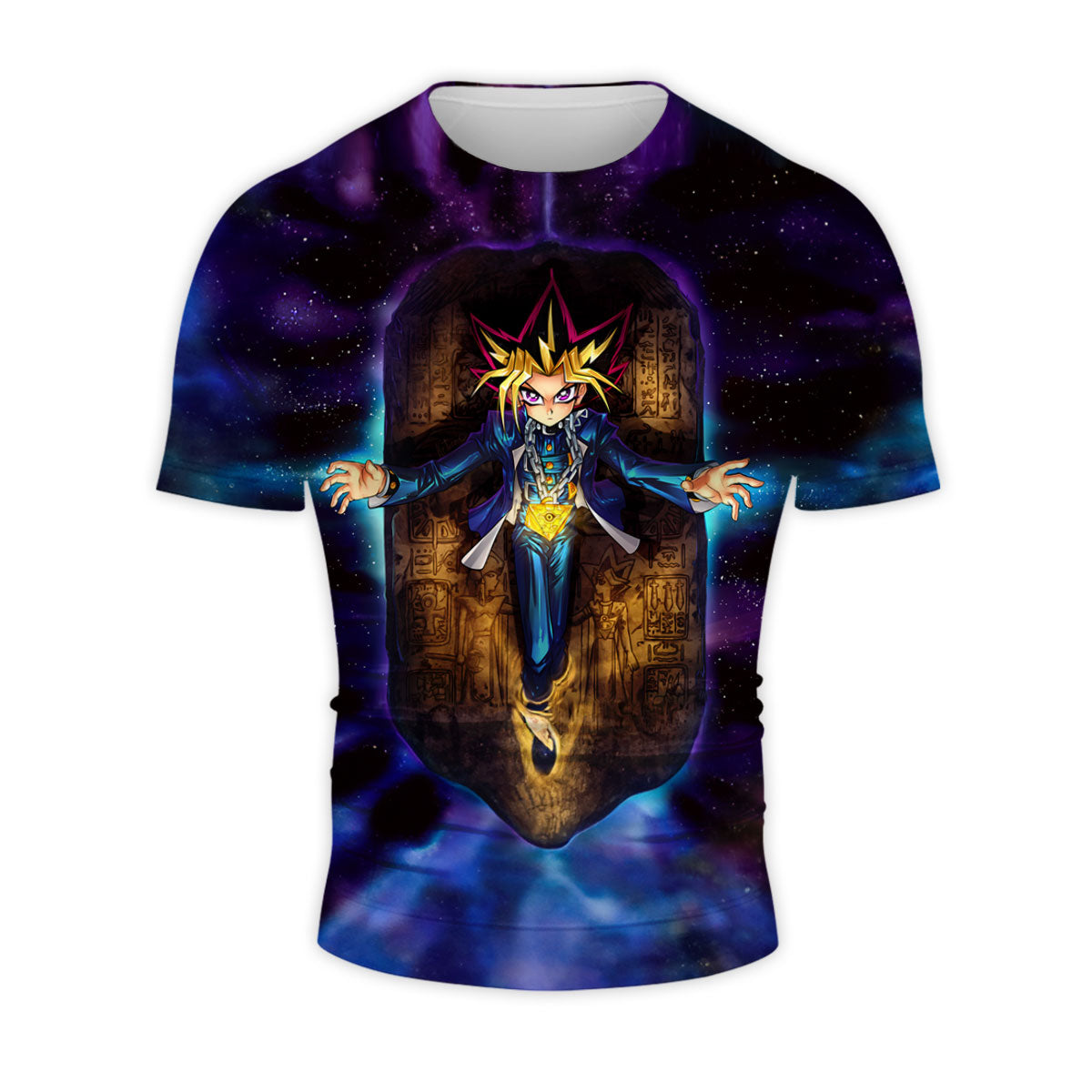 Yugioh Dark Game Stone Tablet Floating Blue Space Anime Apparel