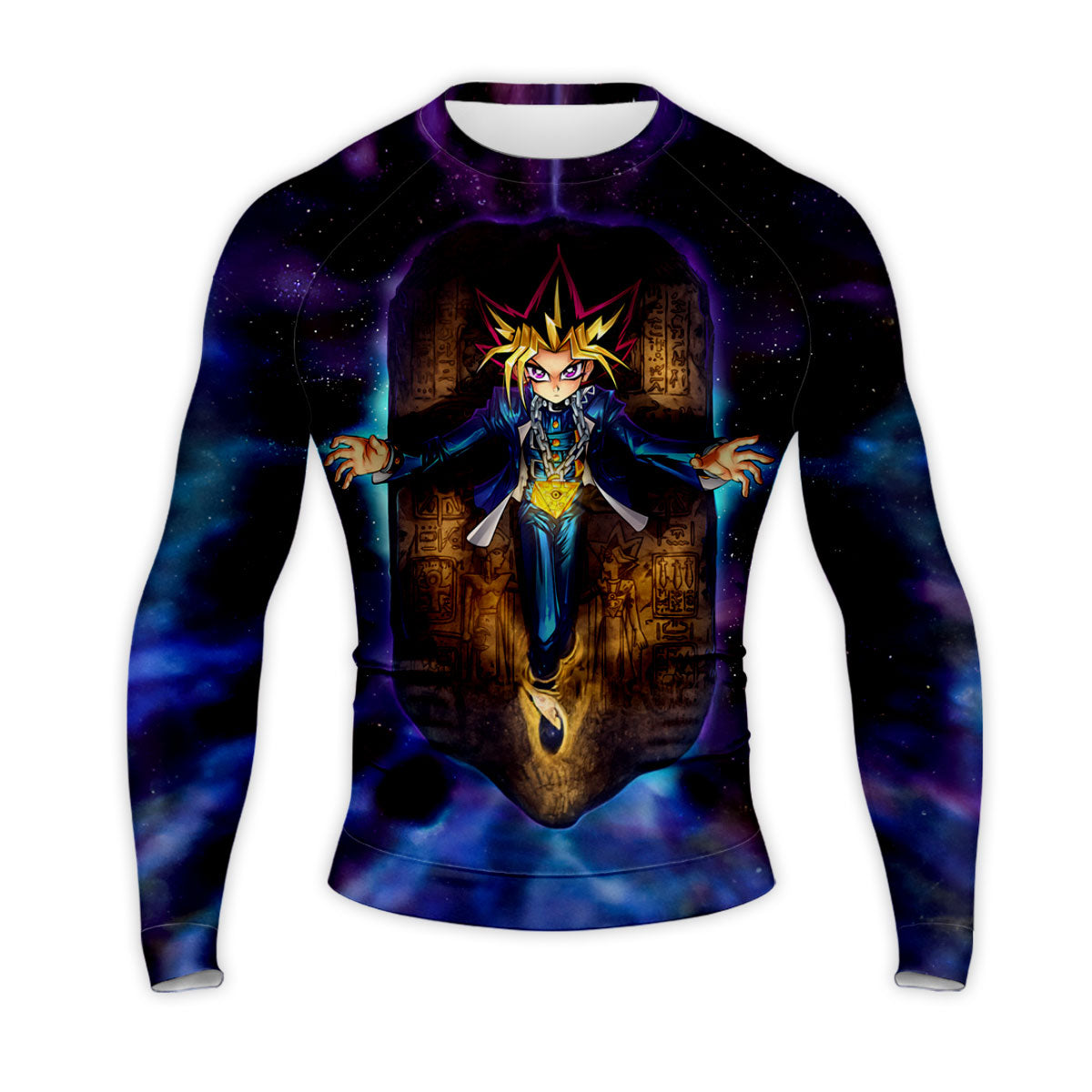 Yugioh Dark Game Stone Tablet Floating Blue Space Anime Apparel