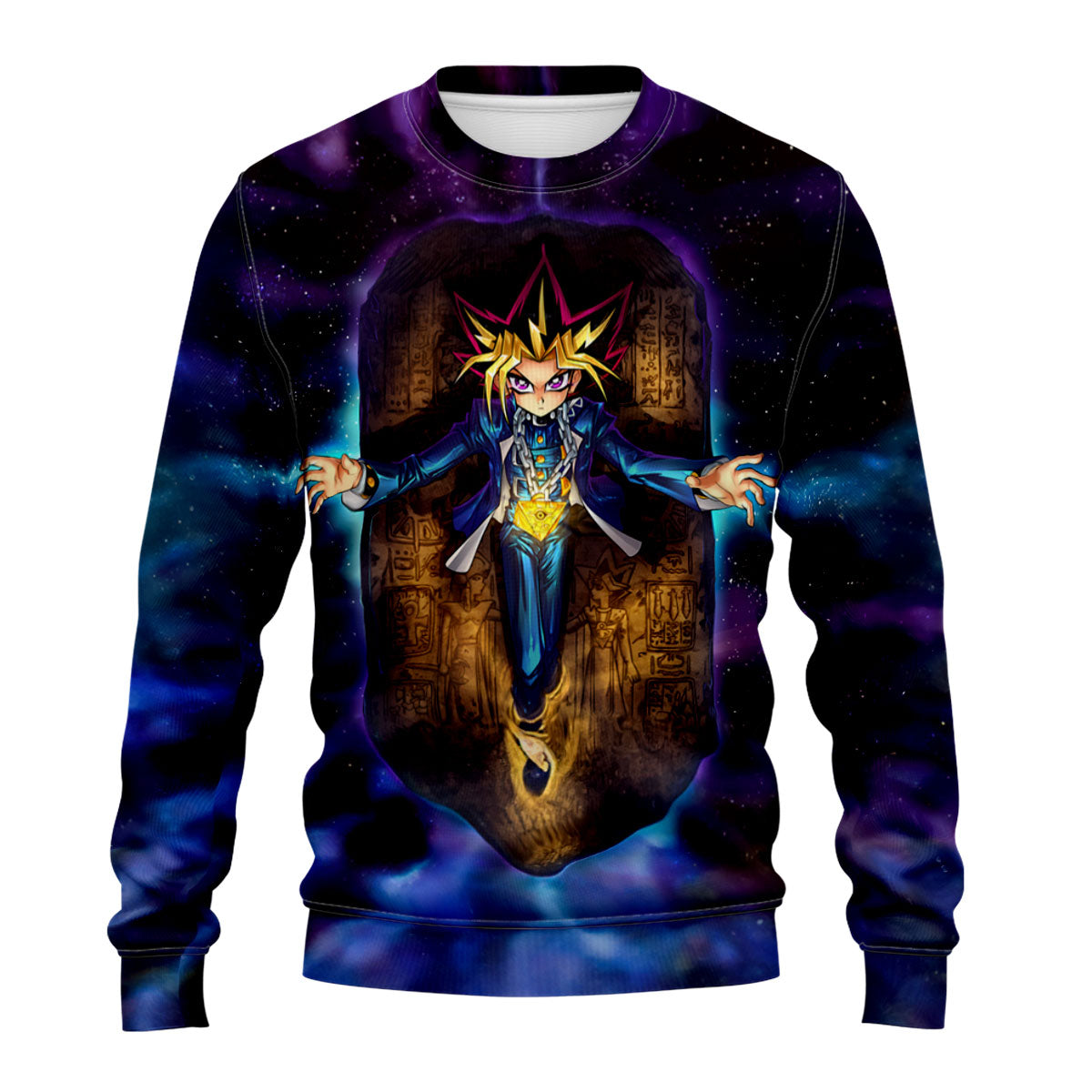 Yugioh Dark Game Stone Tablet Floating Blue Space Anime Apparel