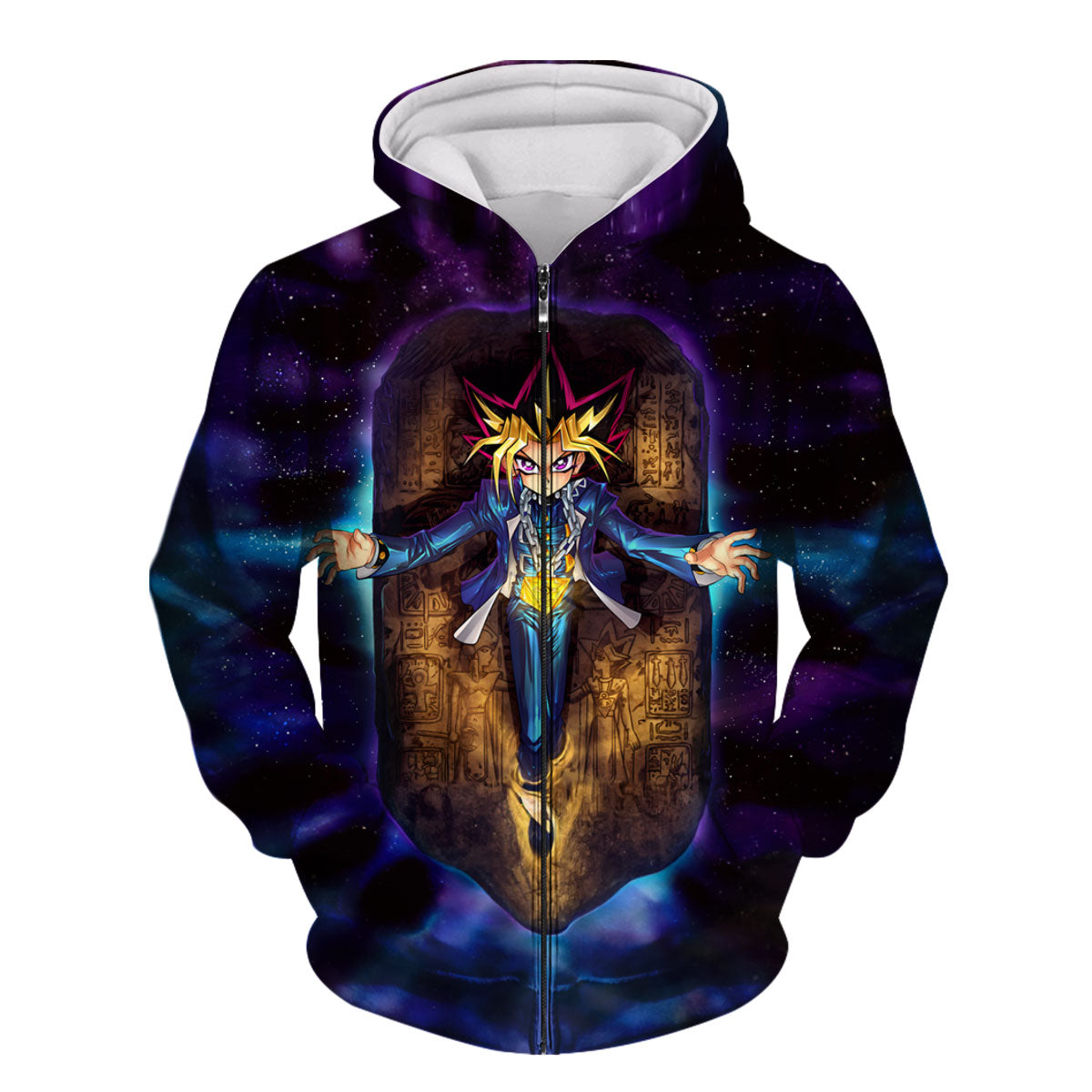 Yugioh Dark Game Stone Tablet Floating Blue Space Anime Apparel