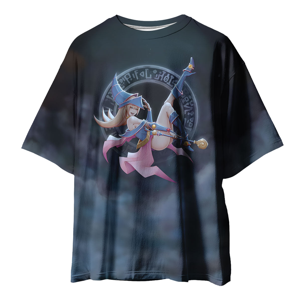 Yugioh Dark Magician Girl Floating In Blue Pink Mist Anime Apparel