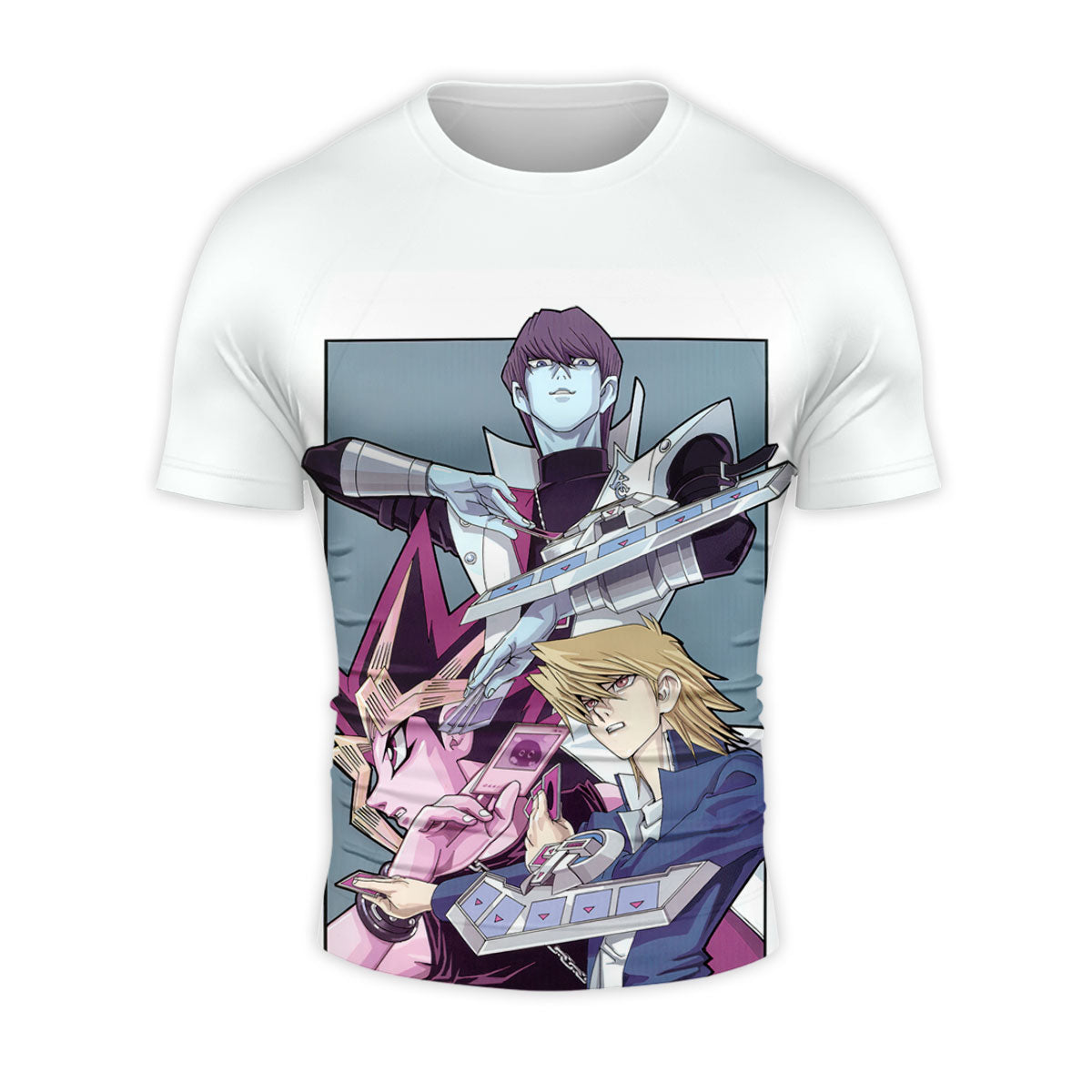 Yugioh Dark Magician Holding Blue Card Standing Anime Apparel