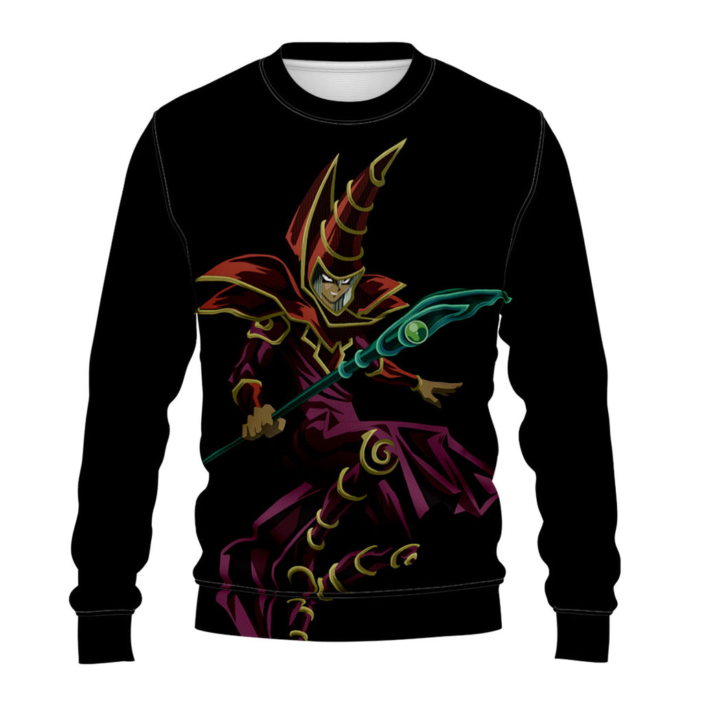 Yugioh Dark Magician Holding Red Staff In Battle Anime Apparel
