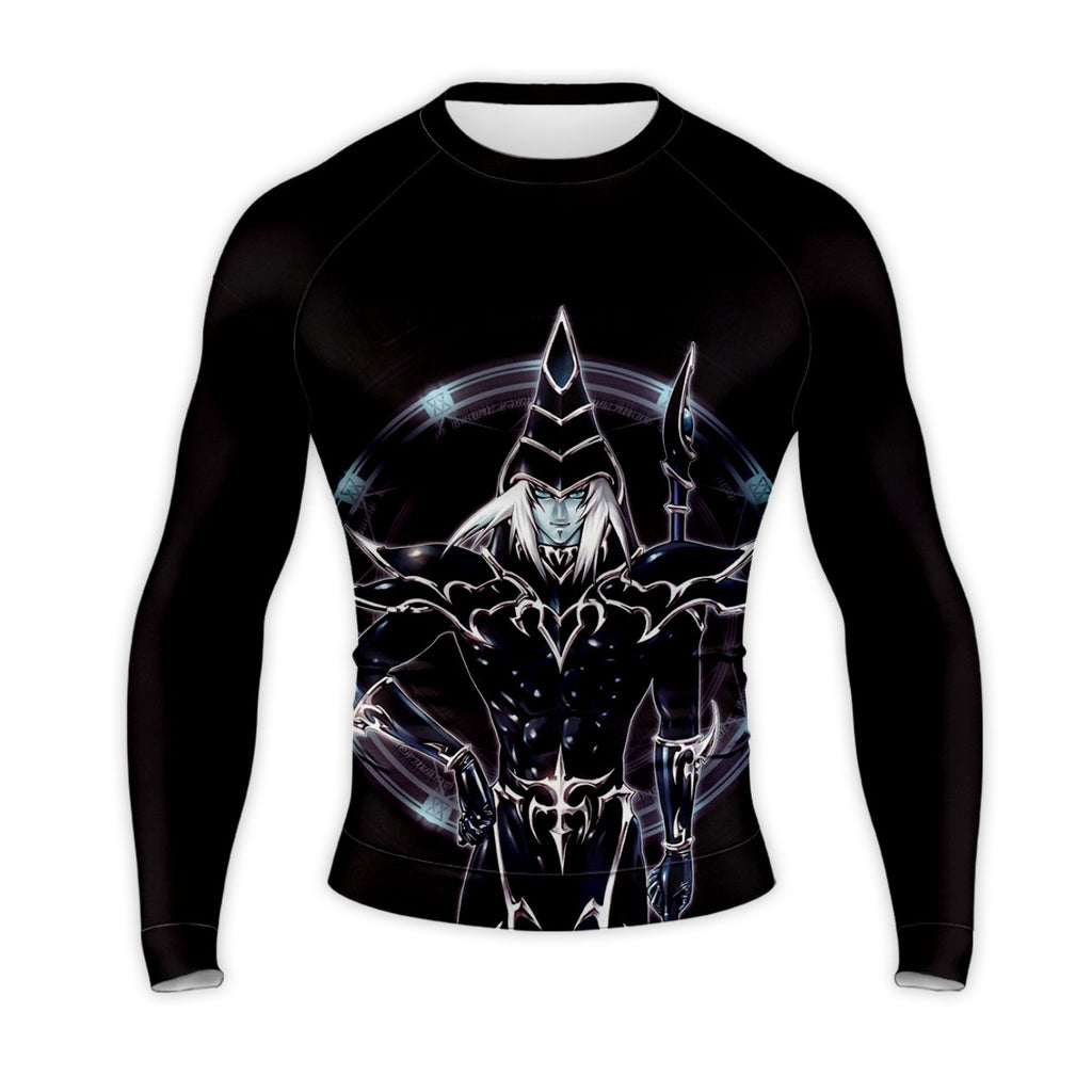 Yugioh Dark Magician Holding Staff Standing In Black Attire Anime Apparel