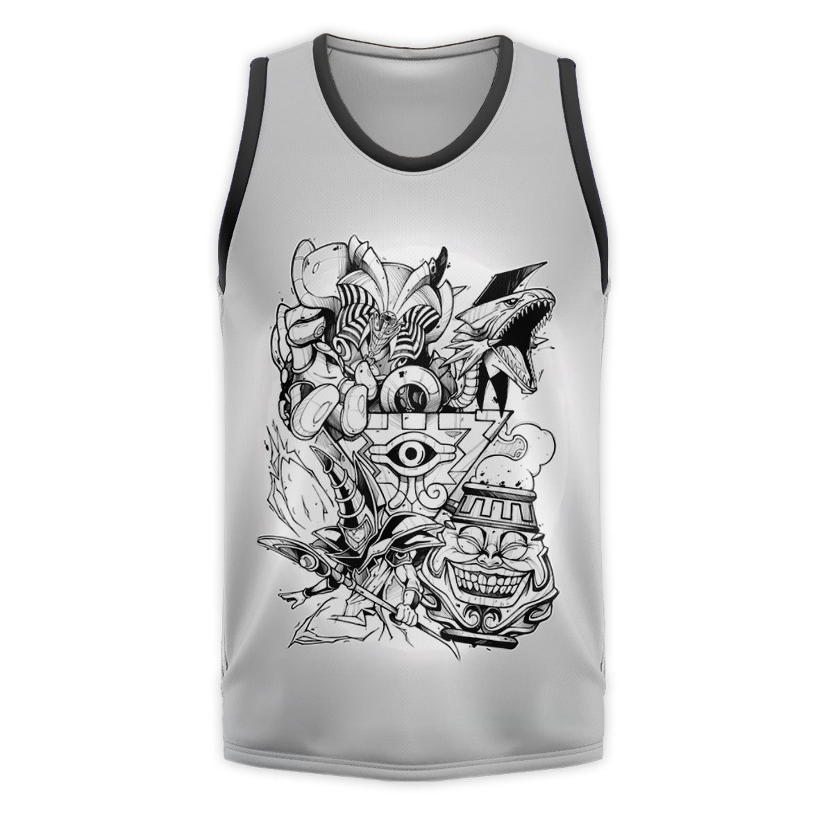 Yugioh Dark Magician Monochrome Combat Stance Illustration Anime Apparel