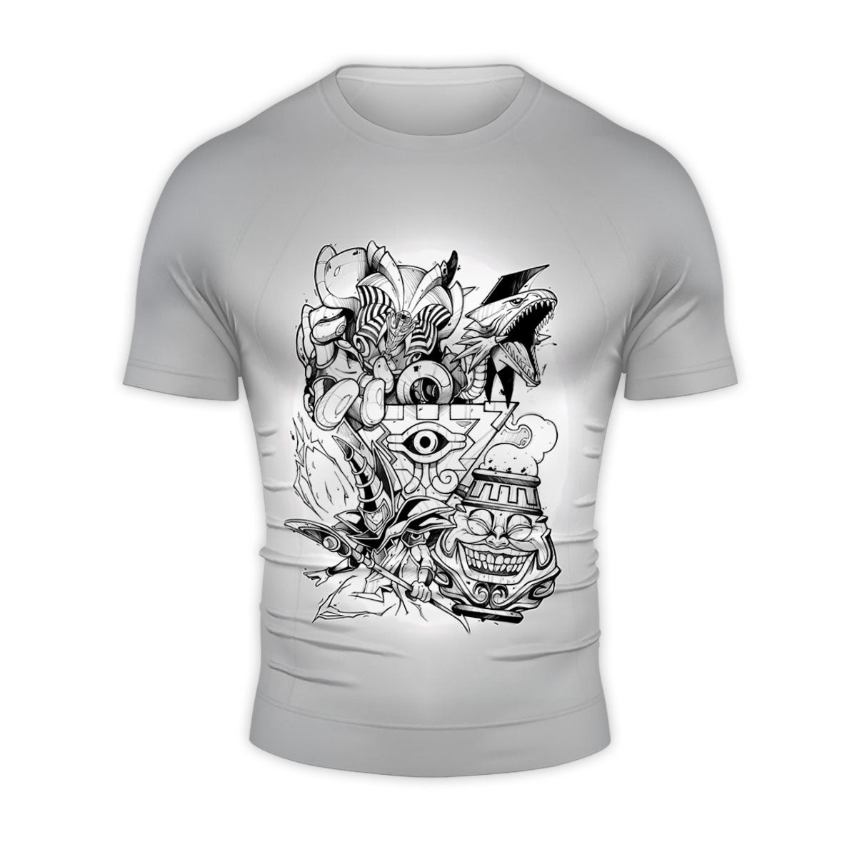 Yugioh Dark Magician Monochrome Combat Stance Illustration Anime Apparel