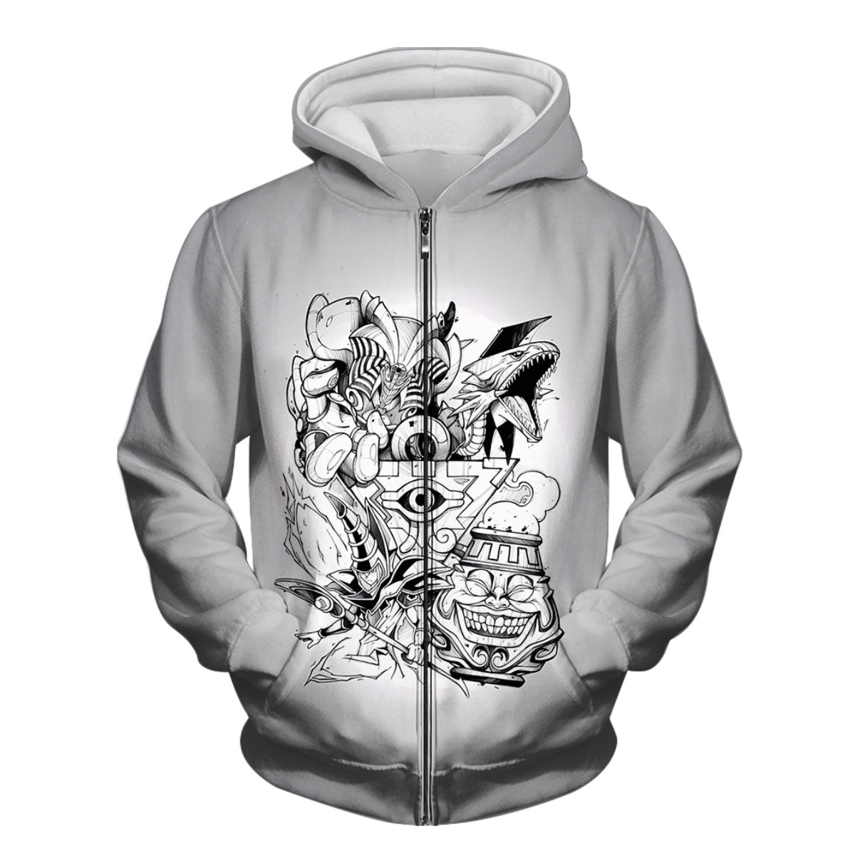 Yugioh Dark Magician Monochrome Combat Stance Illustration Anime Apparel