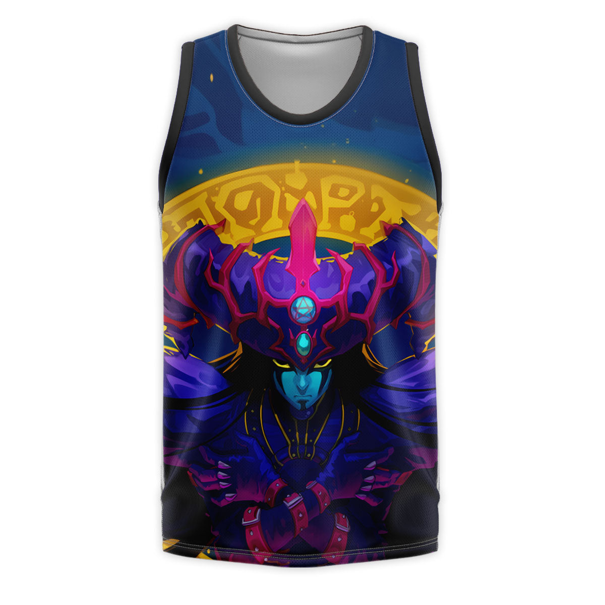Yugioh Dark Magician Standing With Blue Mystic Symbols Anime Apparel