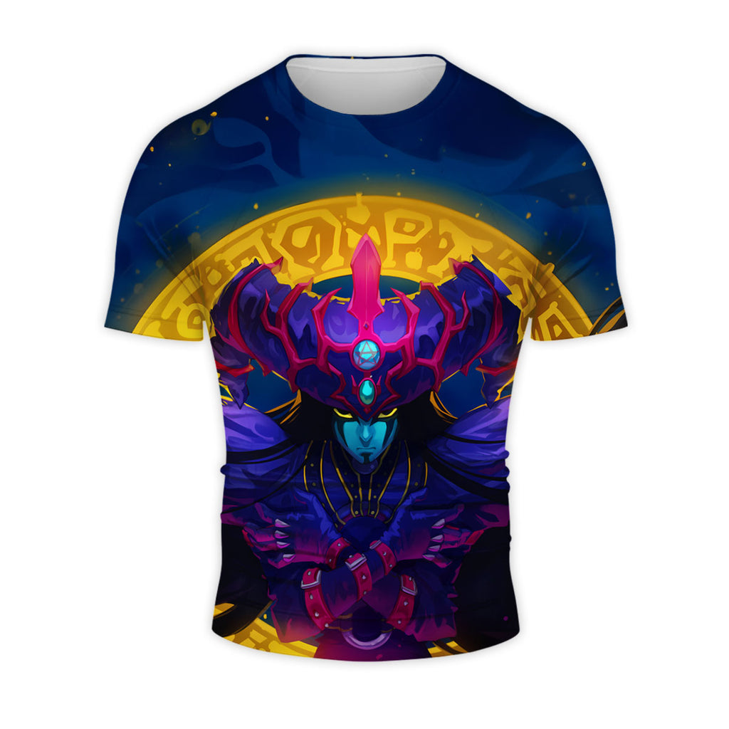 Yugioh Dark Magician Standing With Blue Mystic Symbols Anime Apparel
