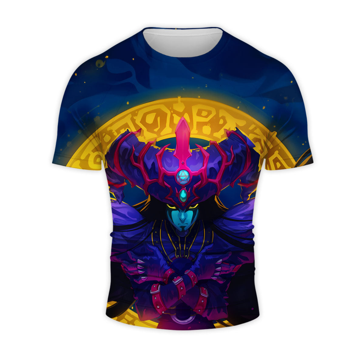 Yugioh Dark Magician Standing With Blue Mystic Symbols Anime Apparel