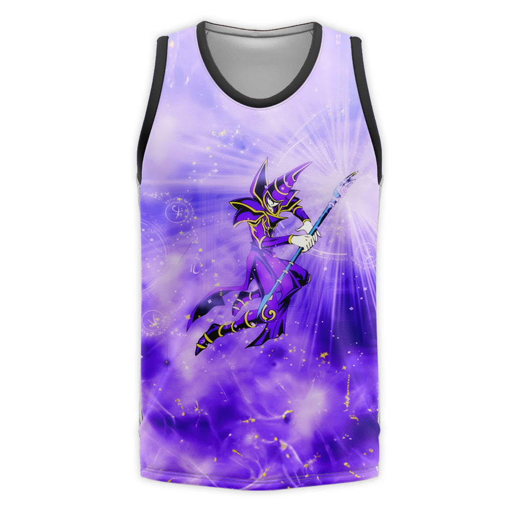 Yugioh Dark Magician Surrounded By Purple Glowing Energy Anime Apparel