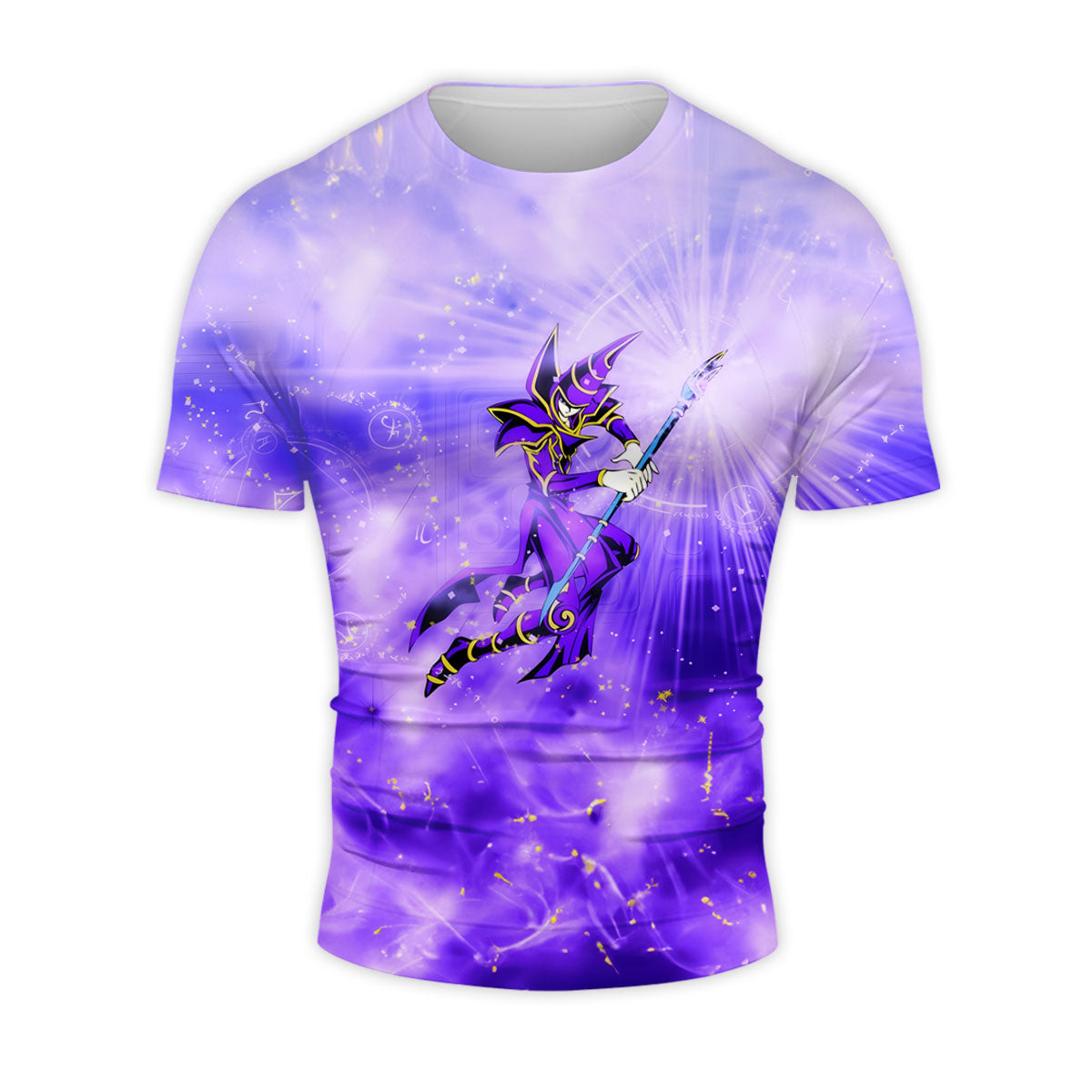 Yugioh Dark Magician Surrounded By Purple Glowing Energy Anime Apparel