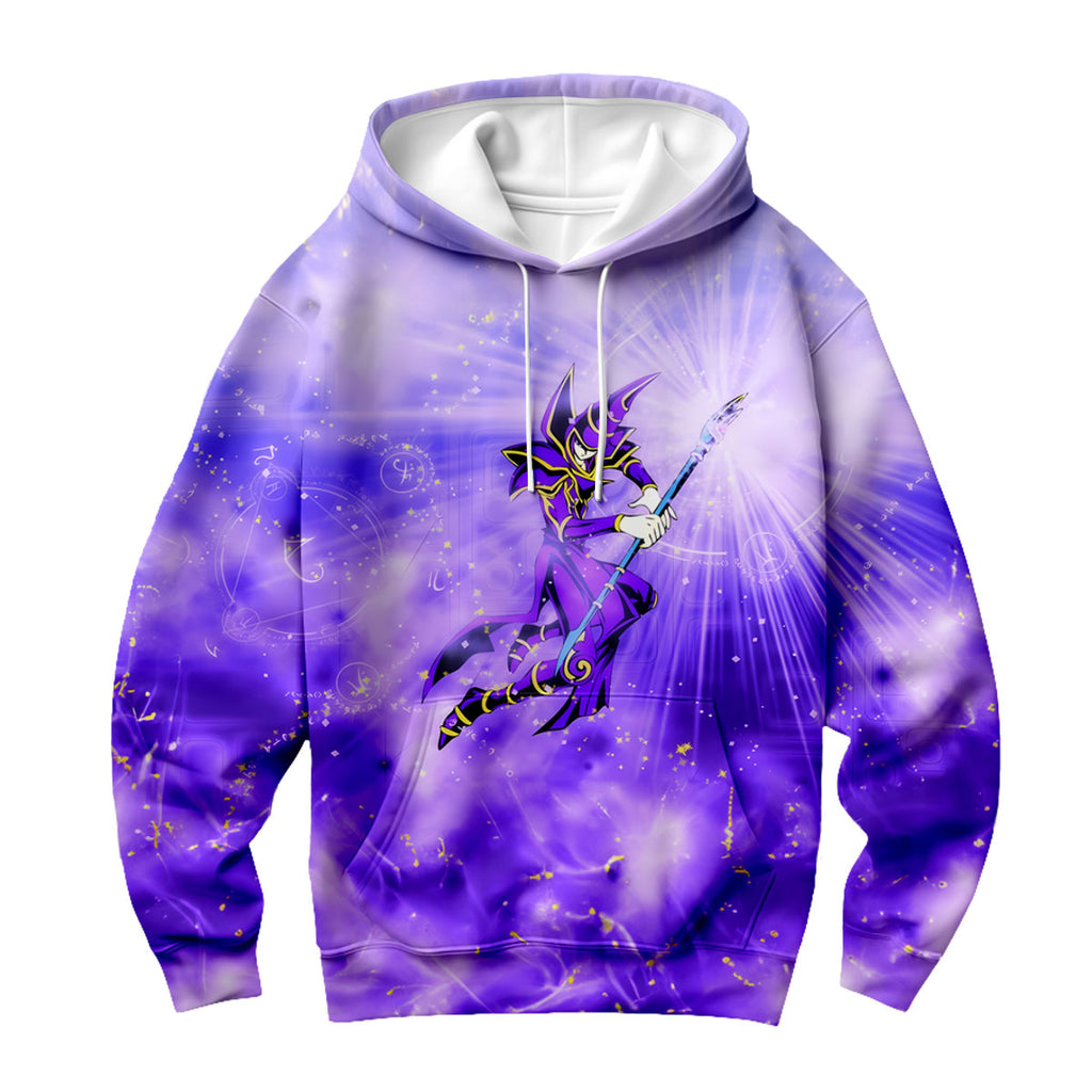 Yugioh Dark Magician Surrounded By Purple Glowing Energy Anime Apparel