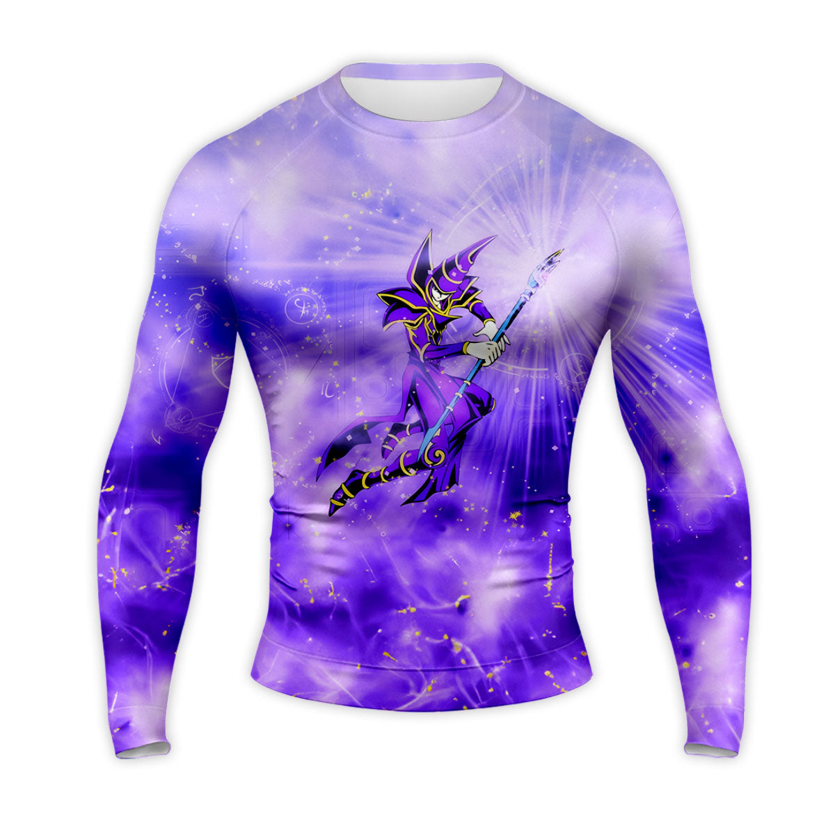 Yugioh Dark Magician Surrounded By Purple Glowing Energy Anime Apparel