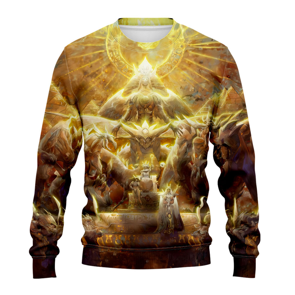 Yugioh Egyptian God Cards Standing In Golden Radiance Anime Apparel