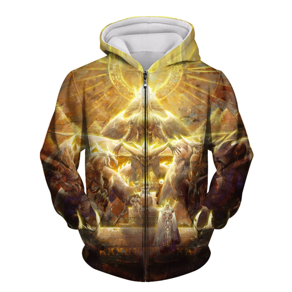 Yugioh Egyptian God Cards Standing In Golden Radiance Anime Apparel