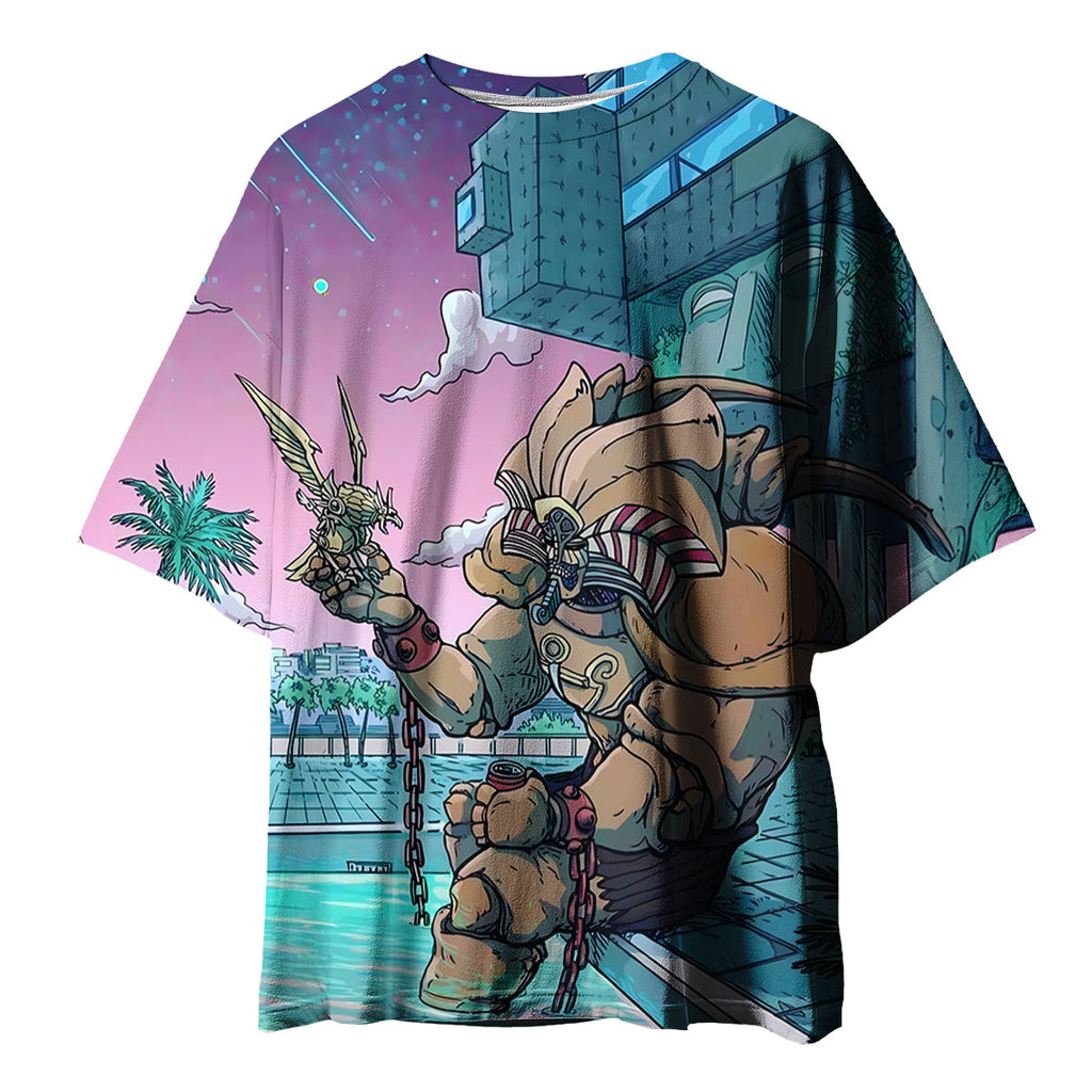 Yugioh Exodia Sitting By Pink Poolside Anime Apparel