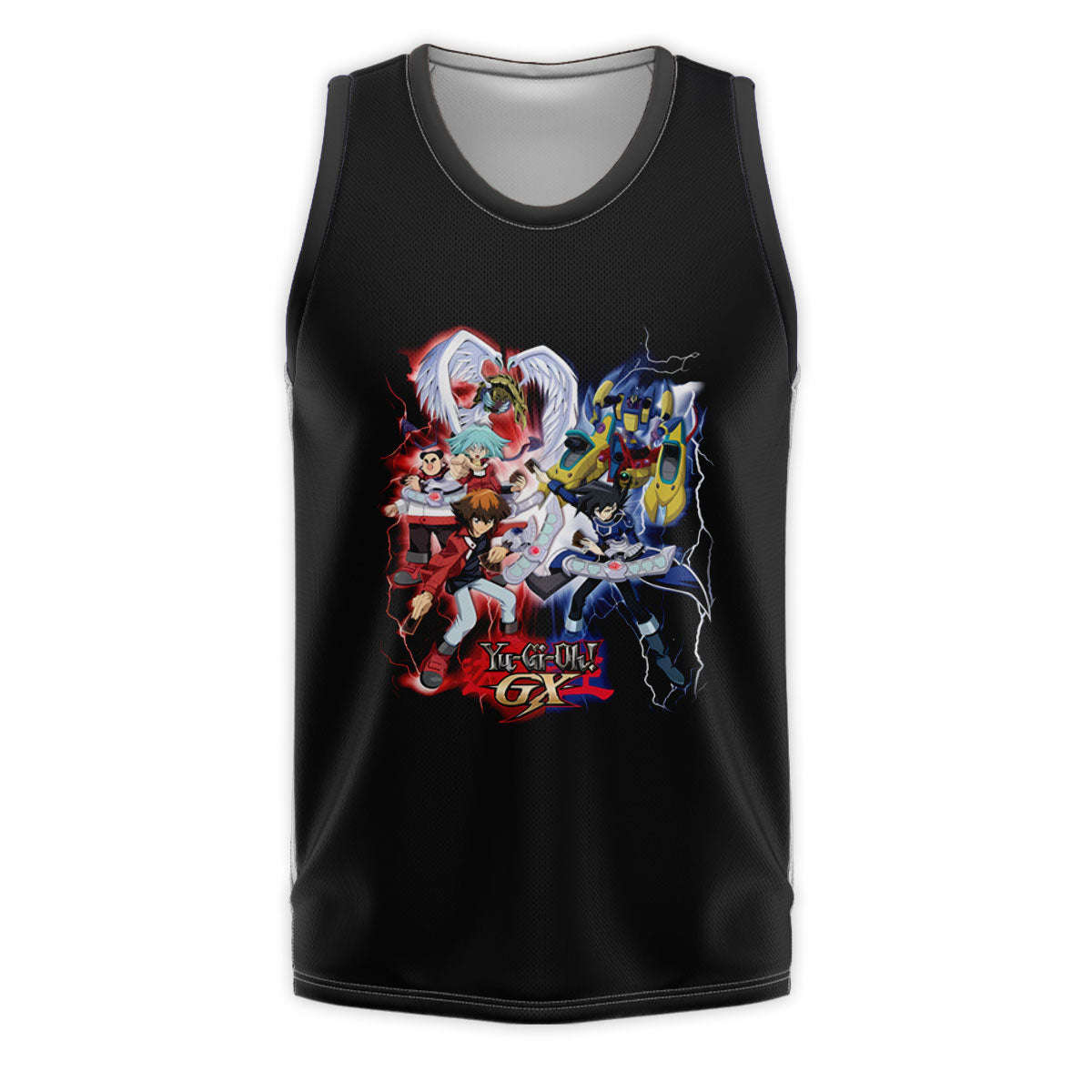 Yugioh Gx Jaden Yuki Showcasing Red And Blue Elemental Effects Anime Apparel
