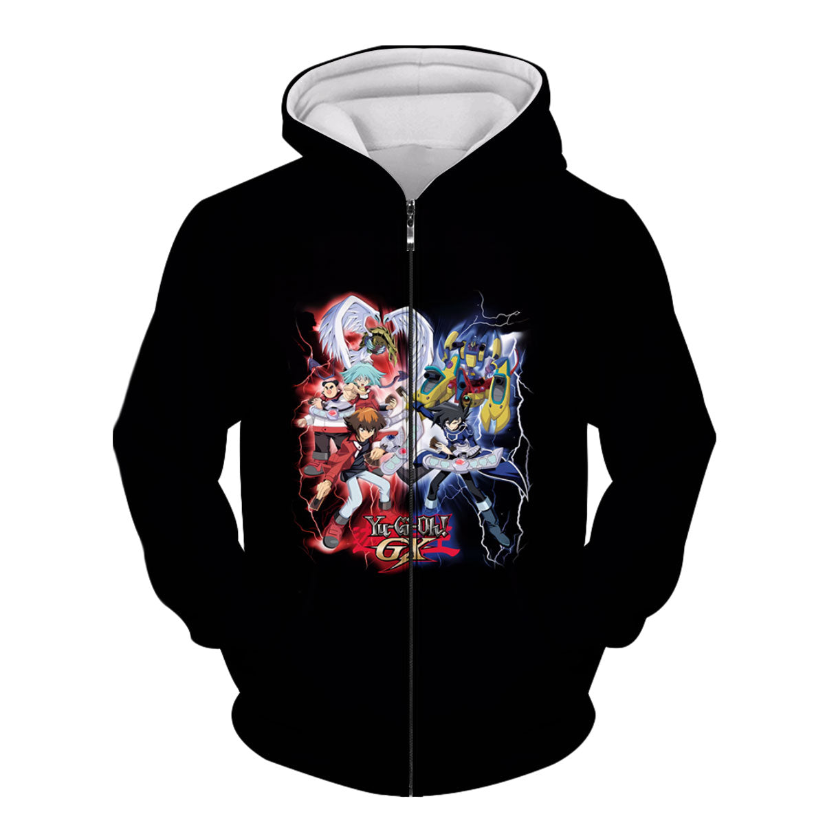 Yugioh Gx Jaden Yuki Showcasing Red And Blue Elemental Effects Anime Apparel