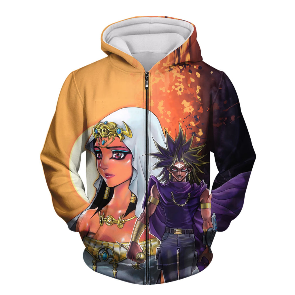 Yugioh Ishizu Ishtar And Marik Ishtar Standing In Battle Anime Apparel