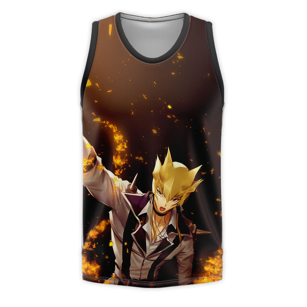 Yugioh Jack Atlas Pointing At Flaming Object Anime Apparel