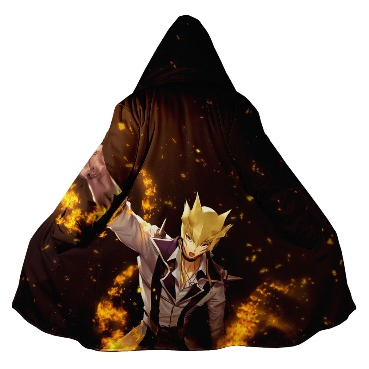 Yugioh Jack Atlas Pointing At Flaming Object Anime Apparel